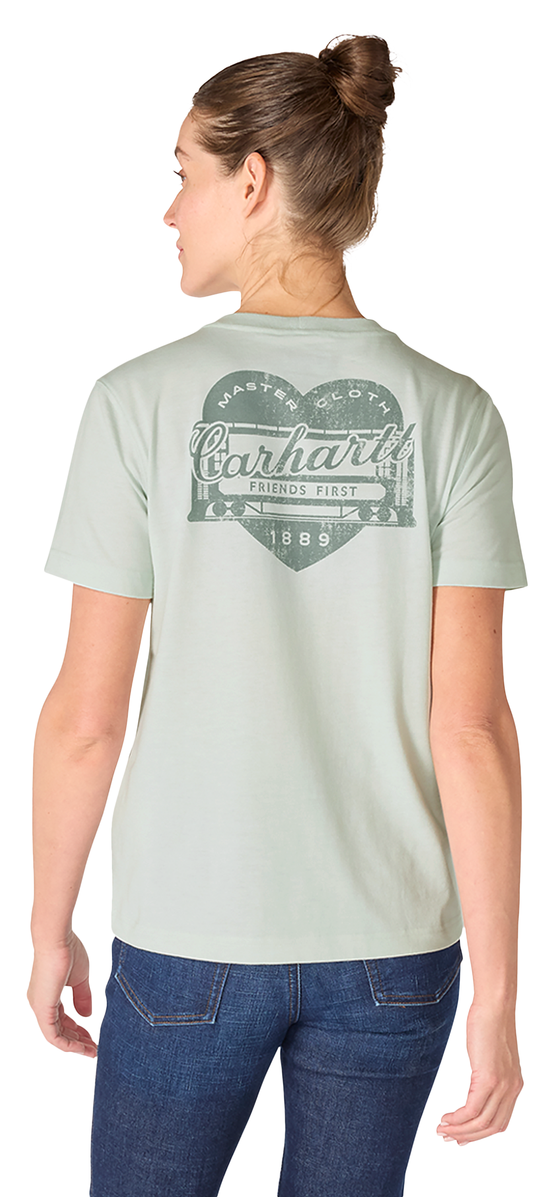 Image of Carhartt Irvine Relaxed-Fit Heritage Heart Short-Sleeve T-Shirt - Smoked Teal