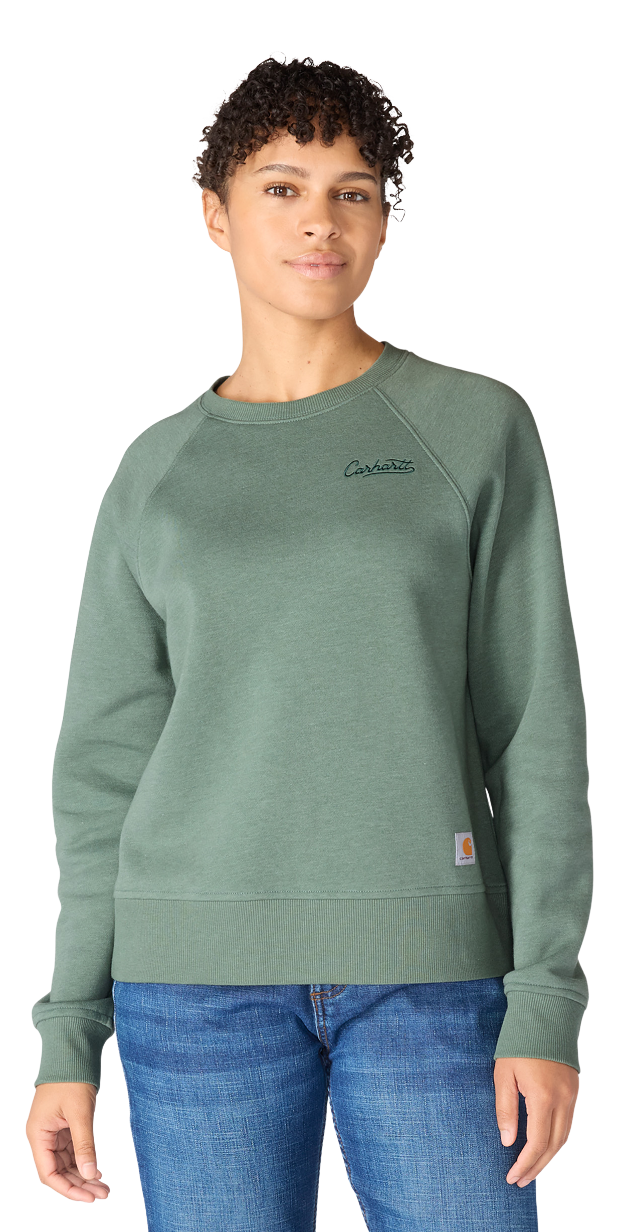 Image of Carhartt Sawyer Crewneck Sweatshirt - Green Slate Heather - M