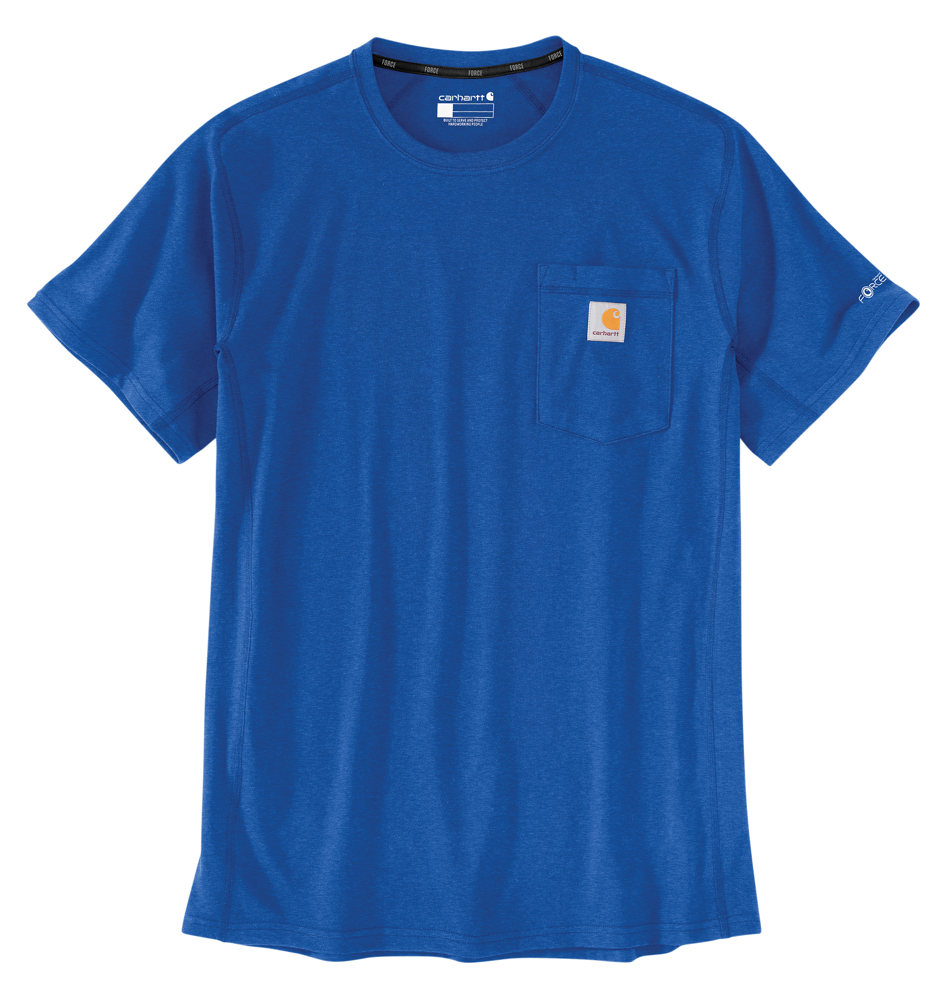 Image of Carhartt Force Relaxed-Fit Midweight Short-Sleeve Pocket T-Shirt - Electric Indigo Heather