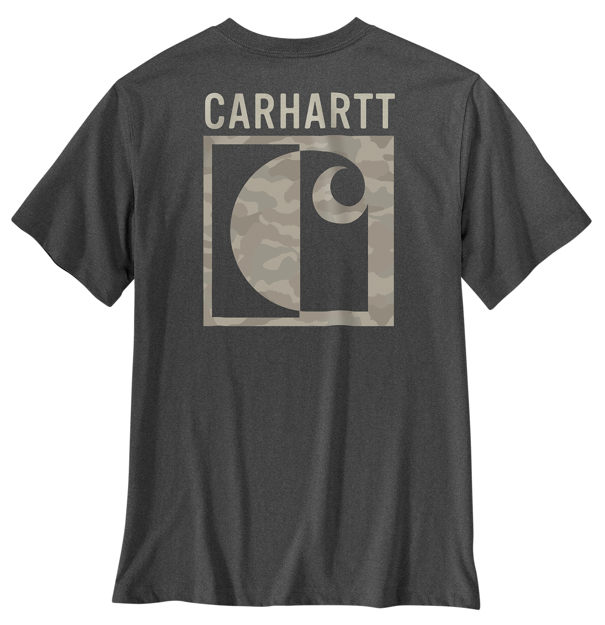Image of Carhartt Irvine Relaxed Block Camo Pocket Short-Sleeve T-Shirt - Carbon Heather