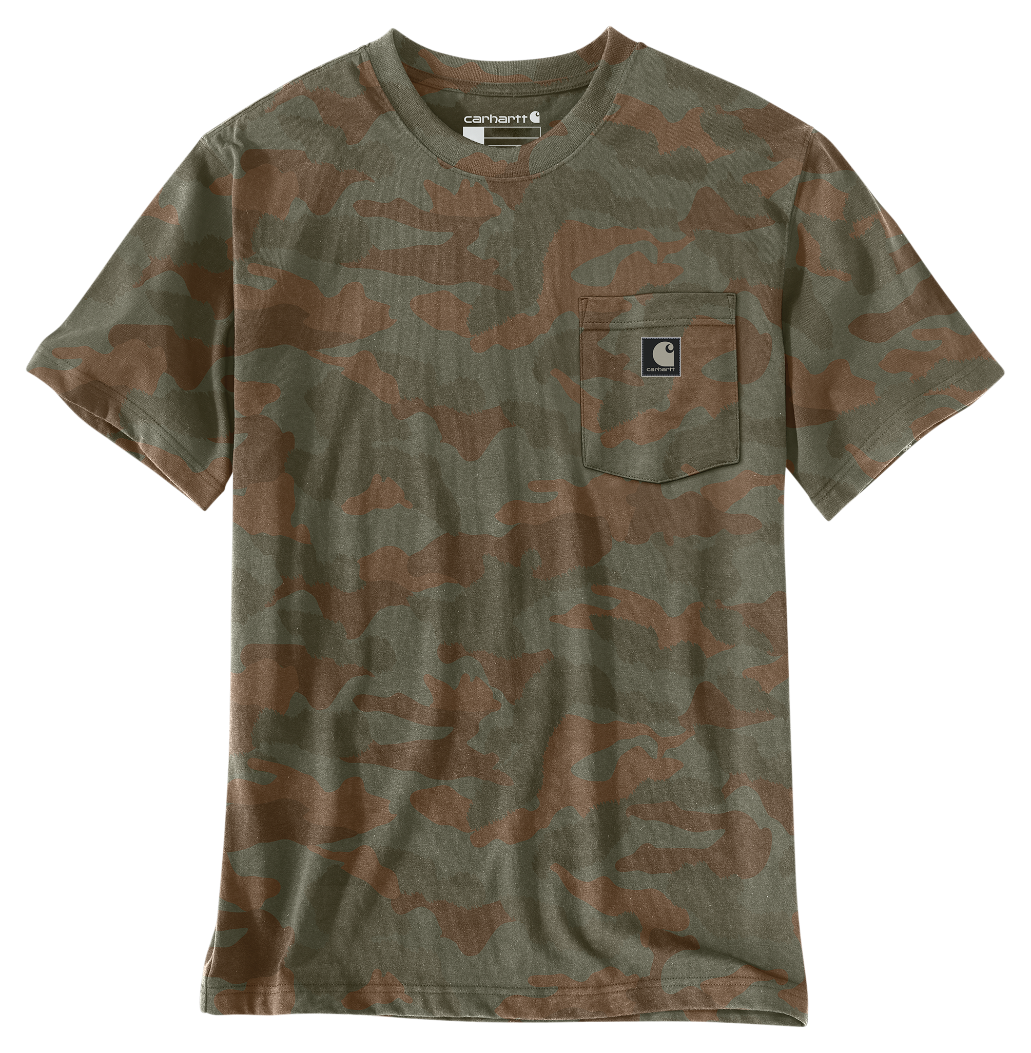 Image of Carhartt Irvine Relaxed-Fit Camo Short-Sleeve T-Shirt - Army Green Camo