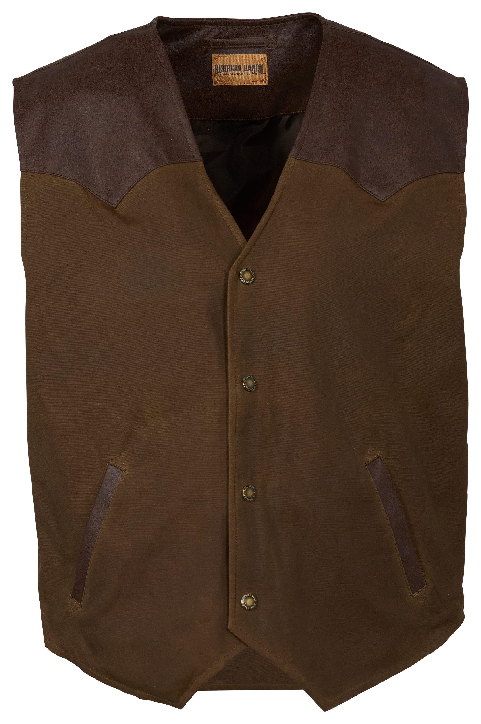 Image of RedHead Ranch Richland Waxed Cotton Western Vest - Ermine/Java