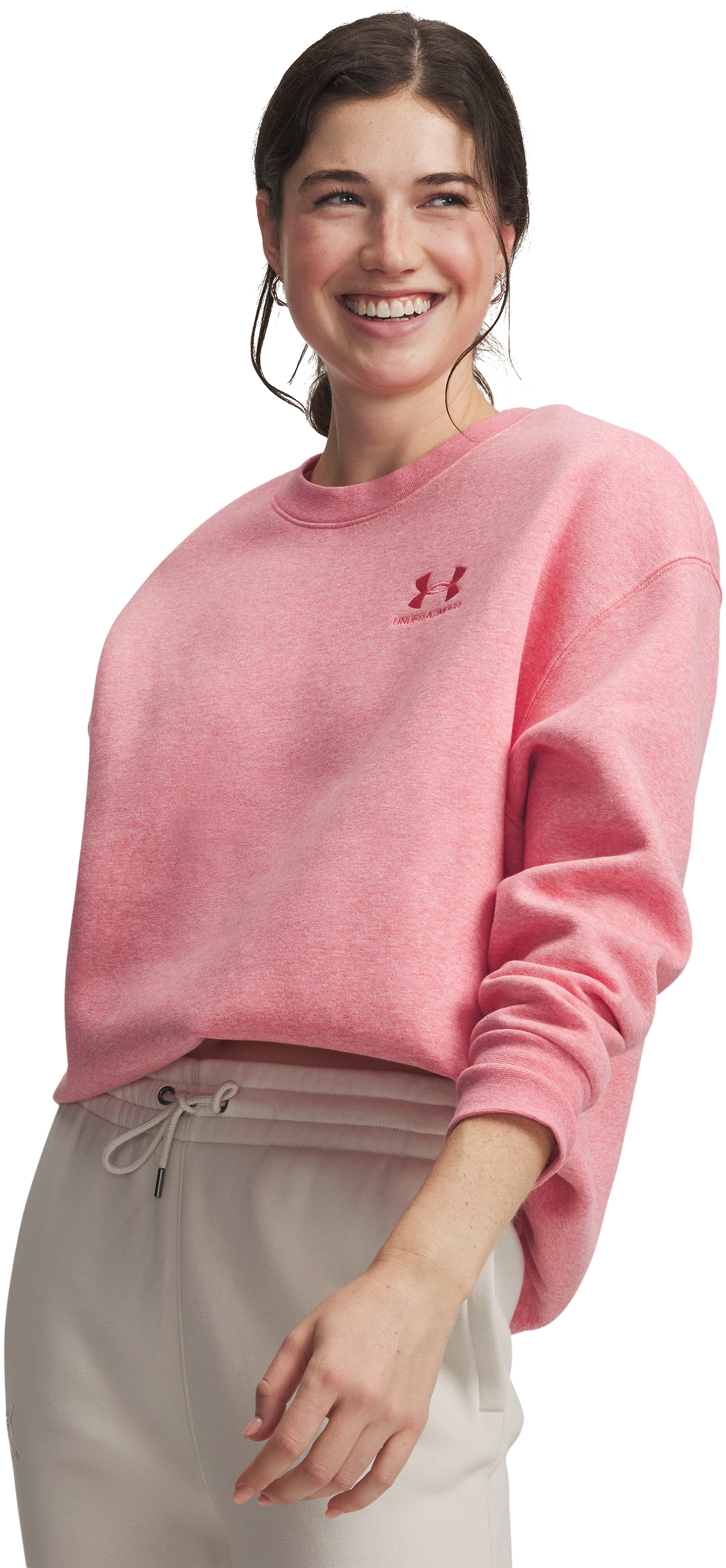 Image of Under Armour Icon Fleece Oversized Crew - Bittersweet Pink - XL