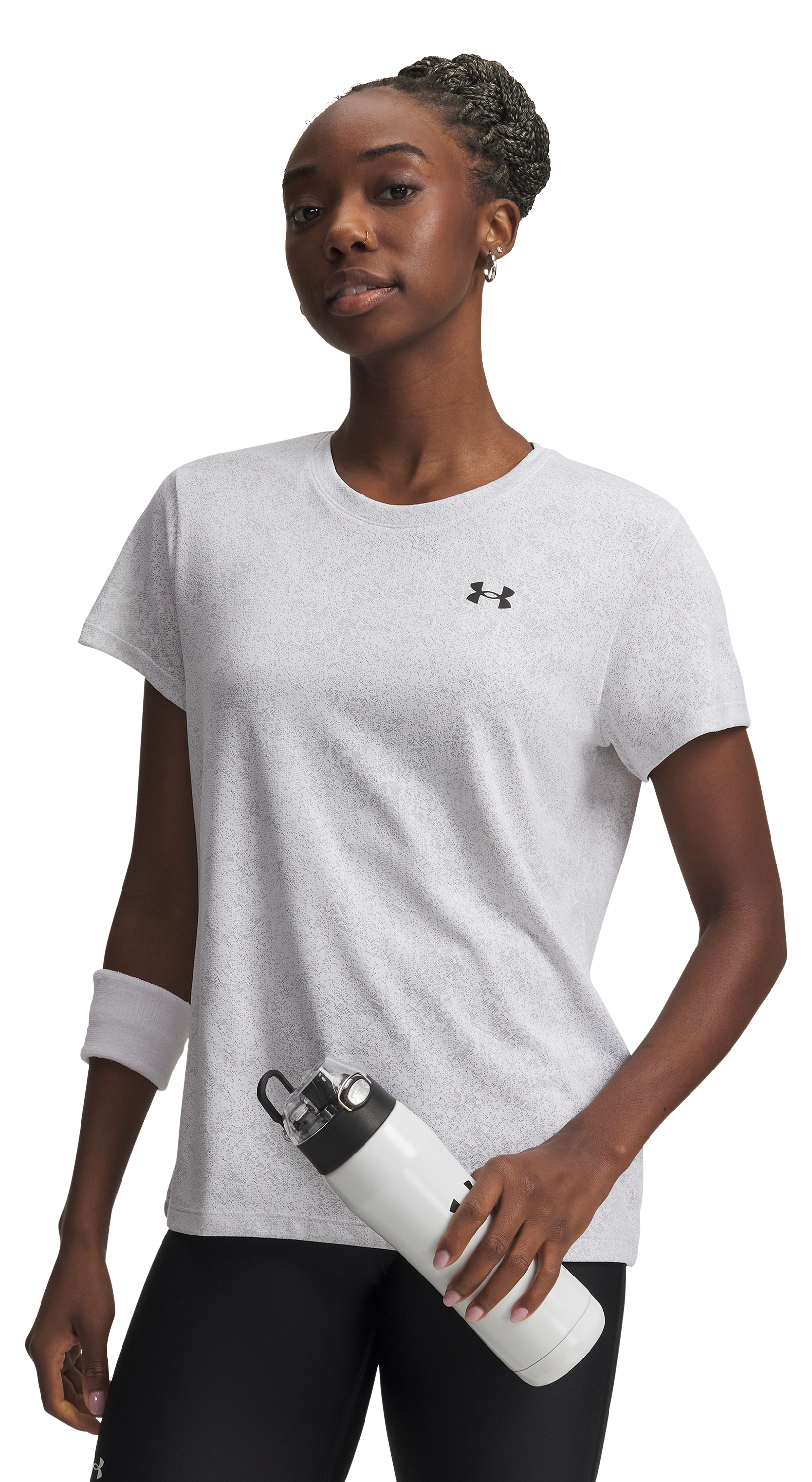 Image of Under Armour Tech Pixelate Short-Sleeve Crew-Neck T-Shirt - White