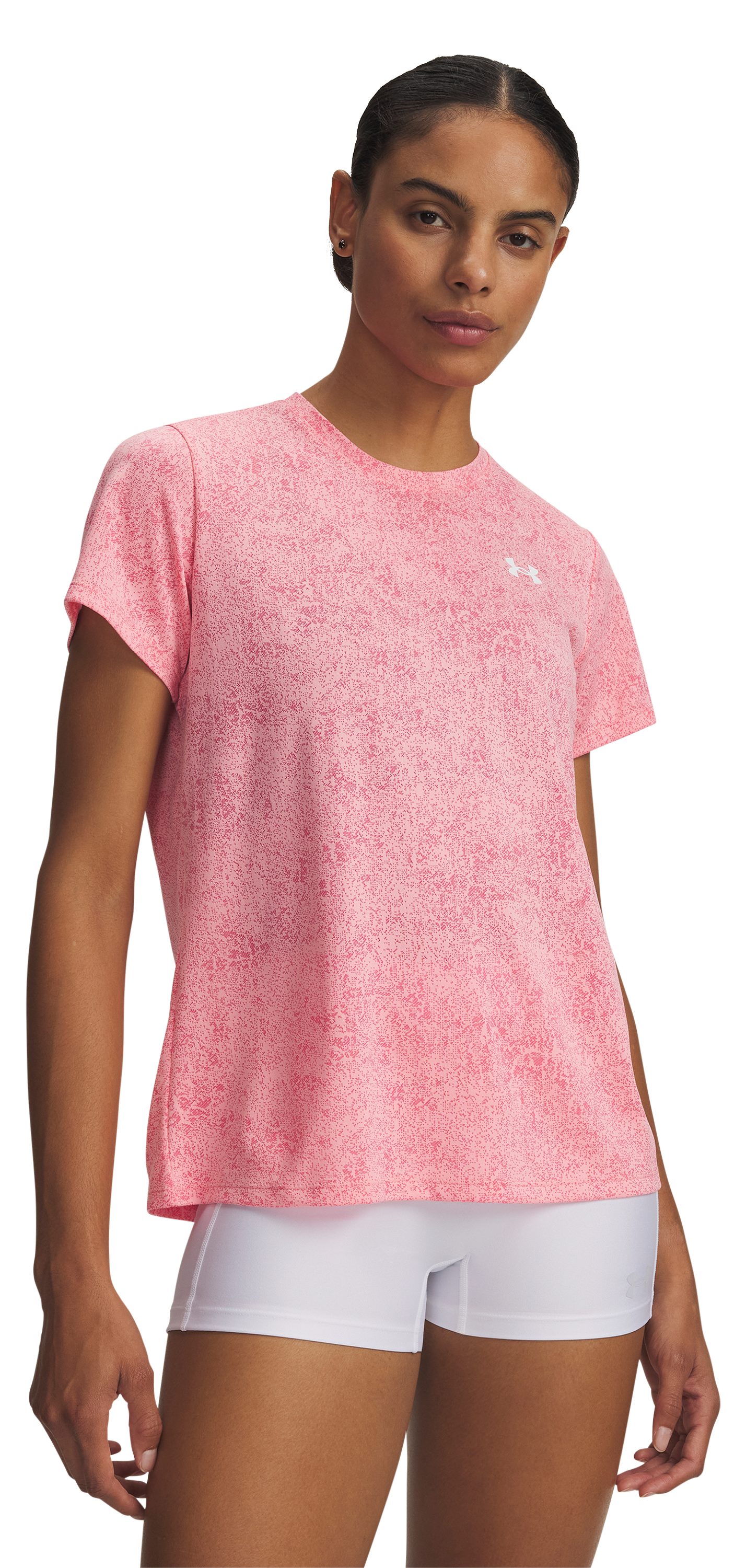 Image of Under Armour Tech Pixelate Short-Sleeve Crew-Neck T-Shirt - Super Pink