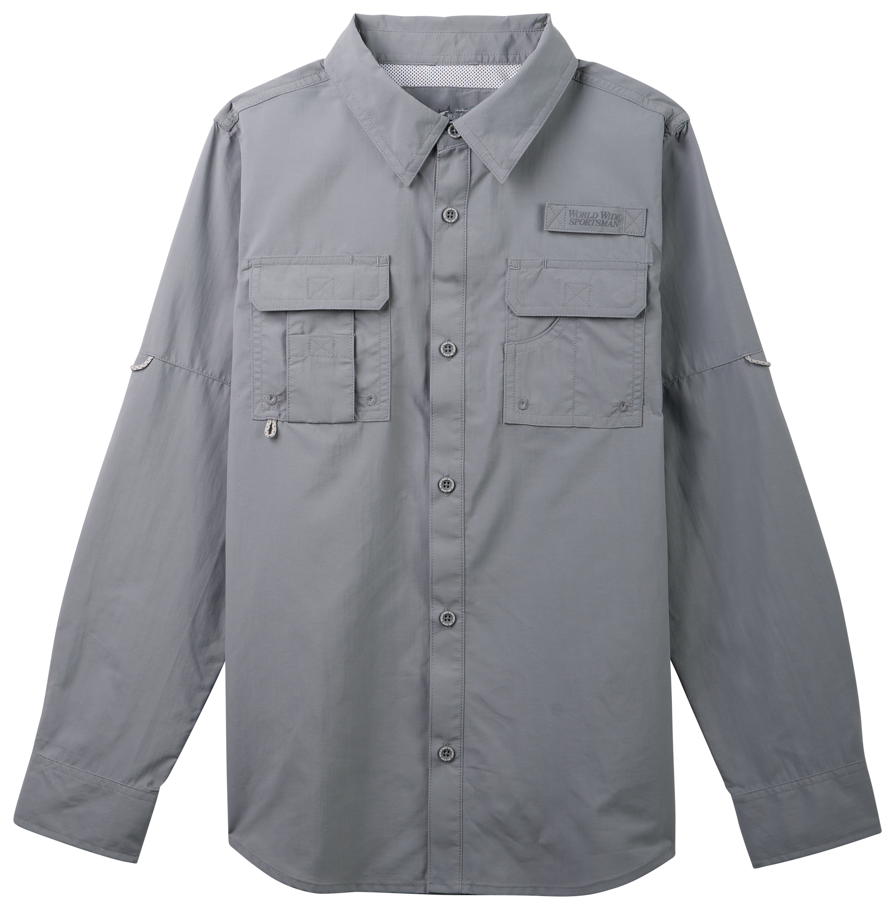 Image of World Wide Sportsman Nylon Angler Long-Sleeve Shirt for Kids - Monument