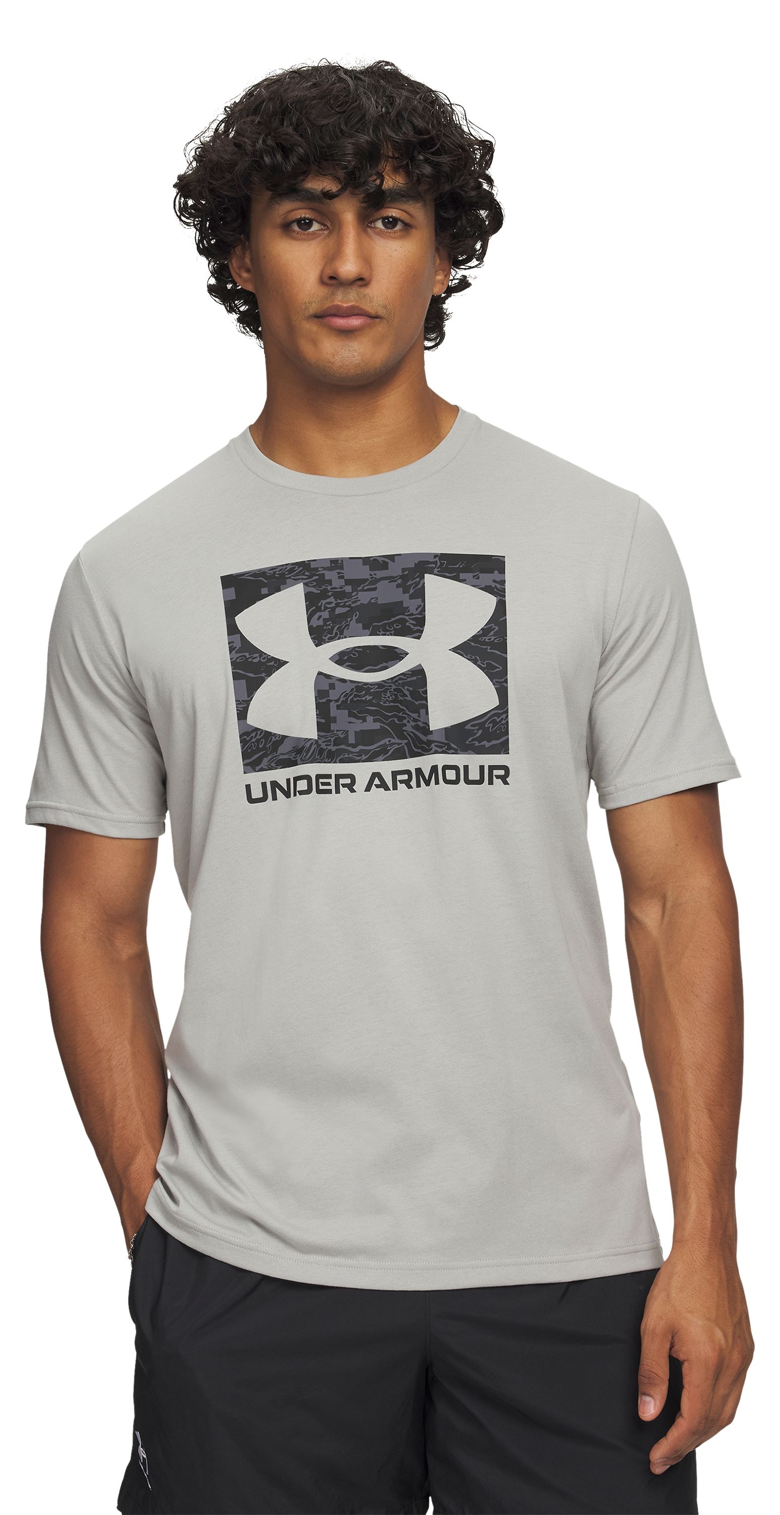 Image of Under Armour ABC Camo Boxed Logo Short-Sleeve T-Shirt - Titanium - 2XL