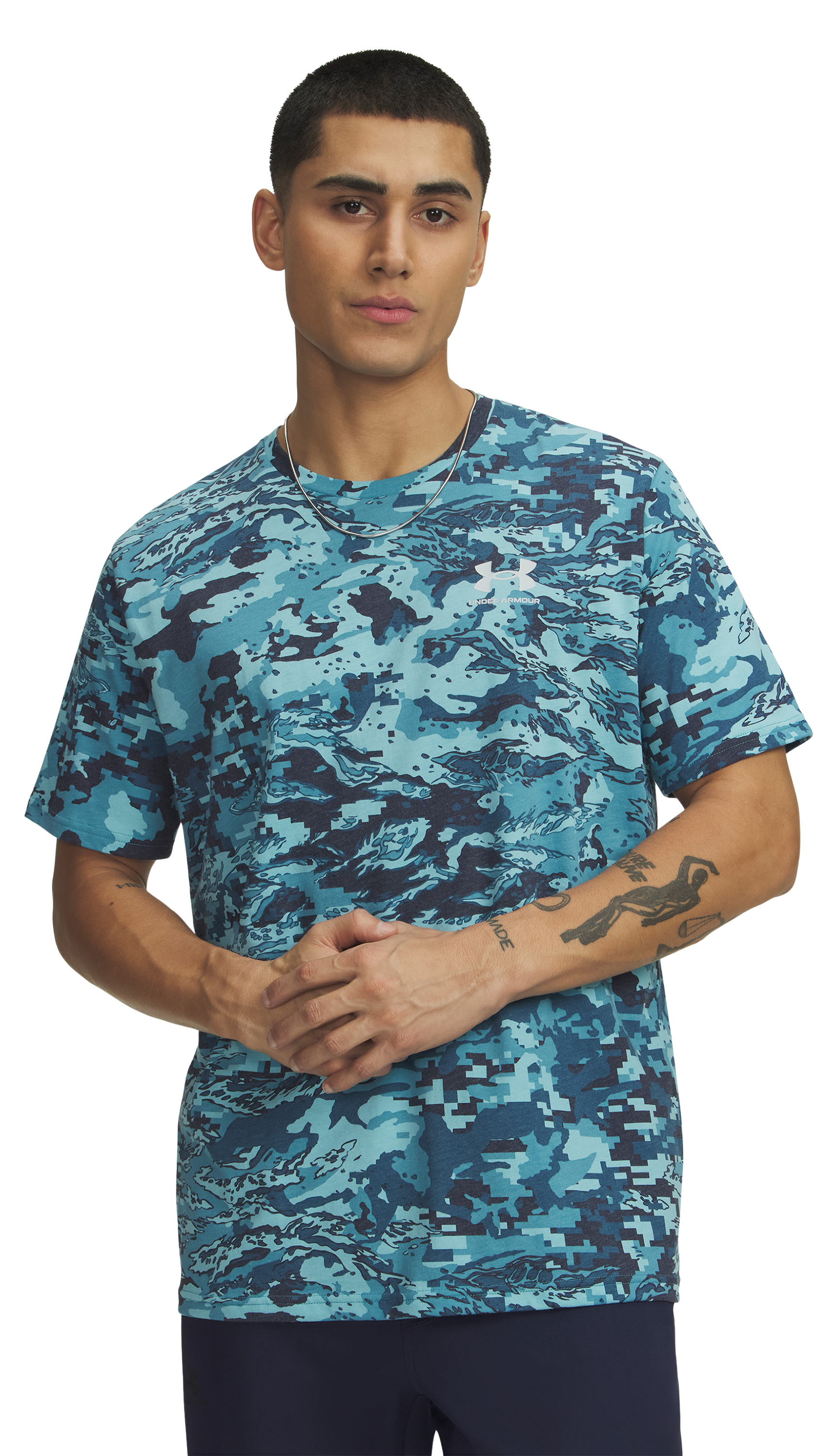 Image of Under Armour ABC Camo Short-Sleeve Shirt - Wham Blue