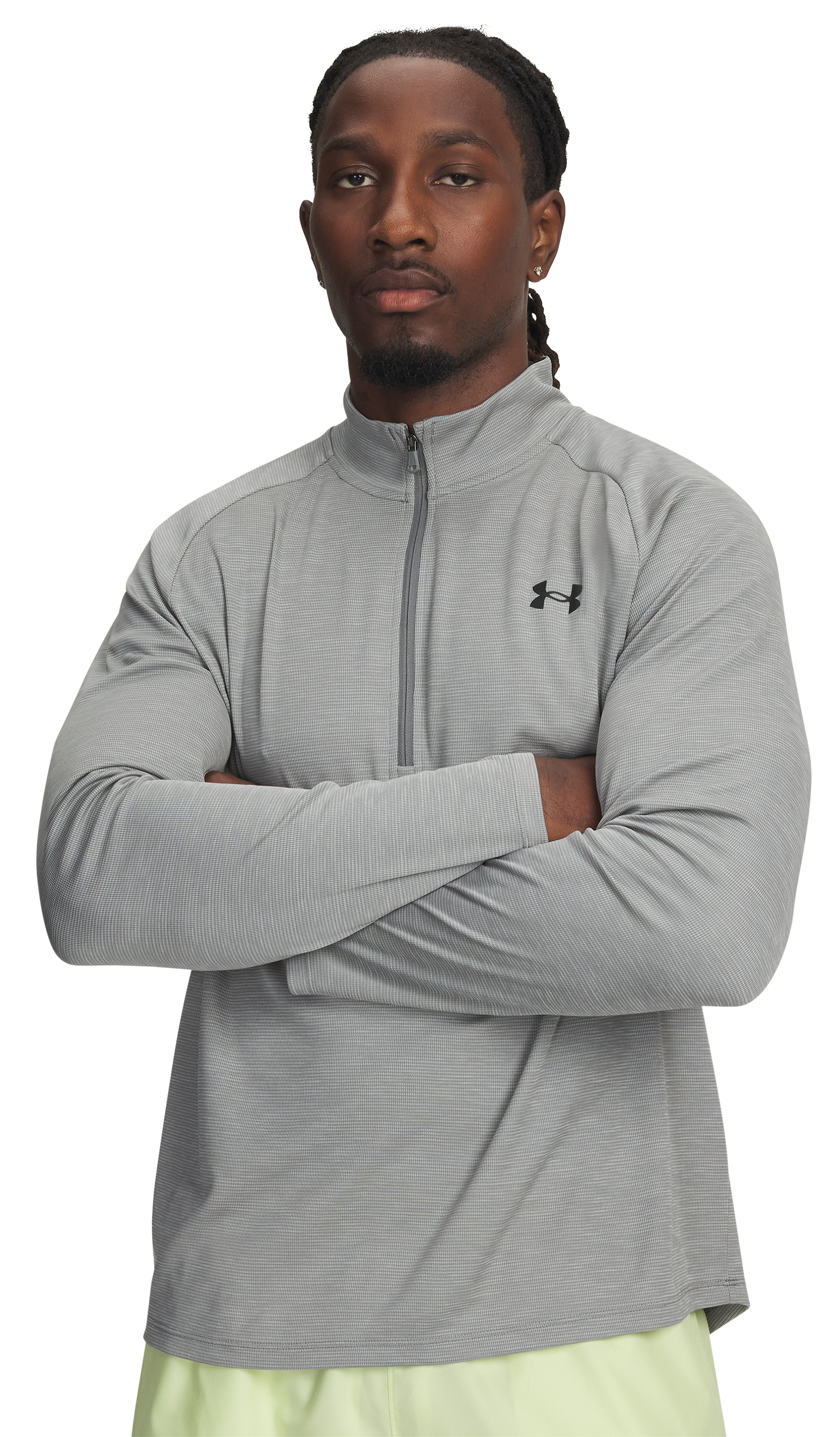 Image of Under Armour Tech Textured Half-Zip Pullover - Clay Green