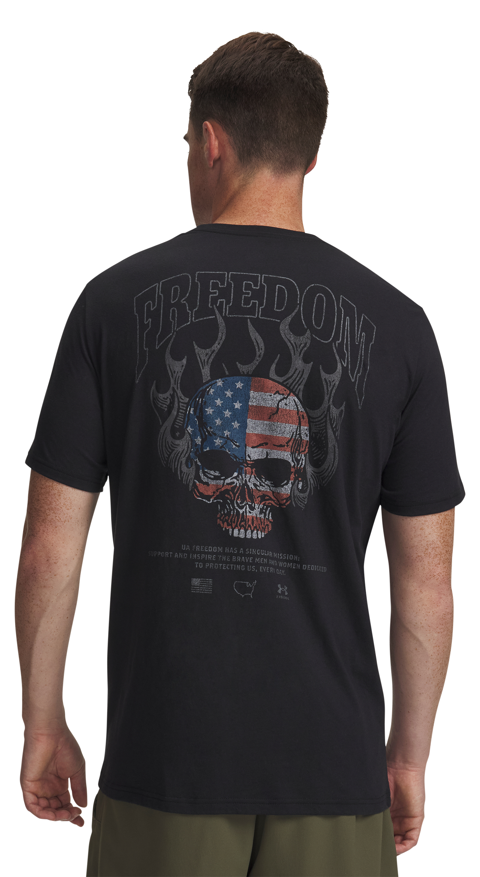 Image of Under Armour Freedom Fire Skull Short-Sleeve T-Shirt - Black - M