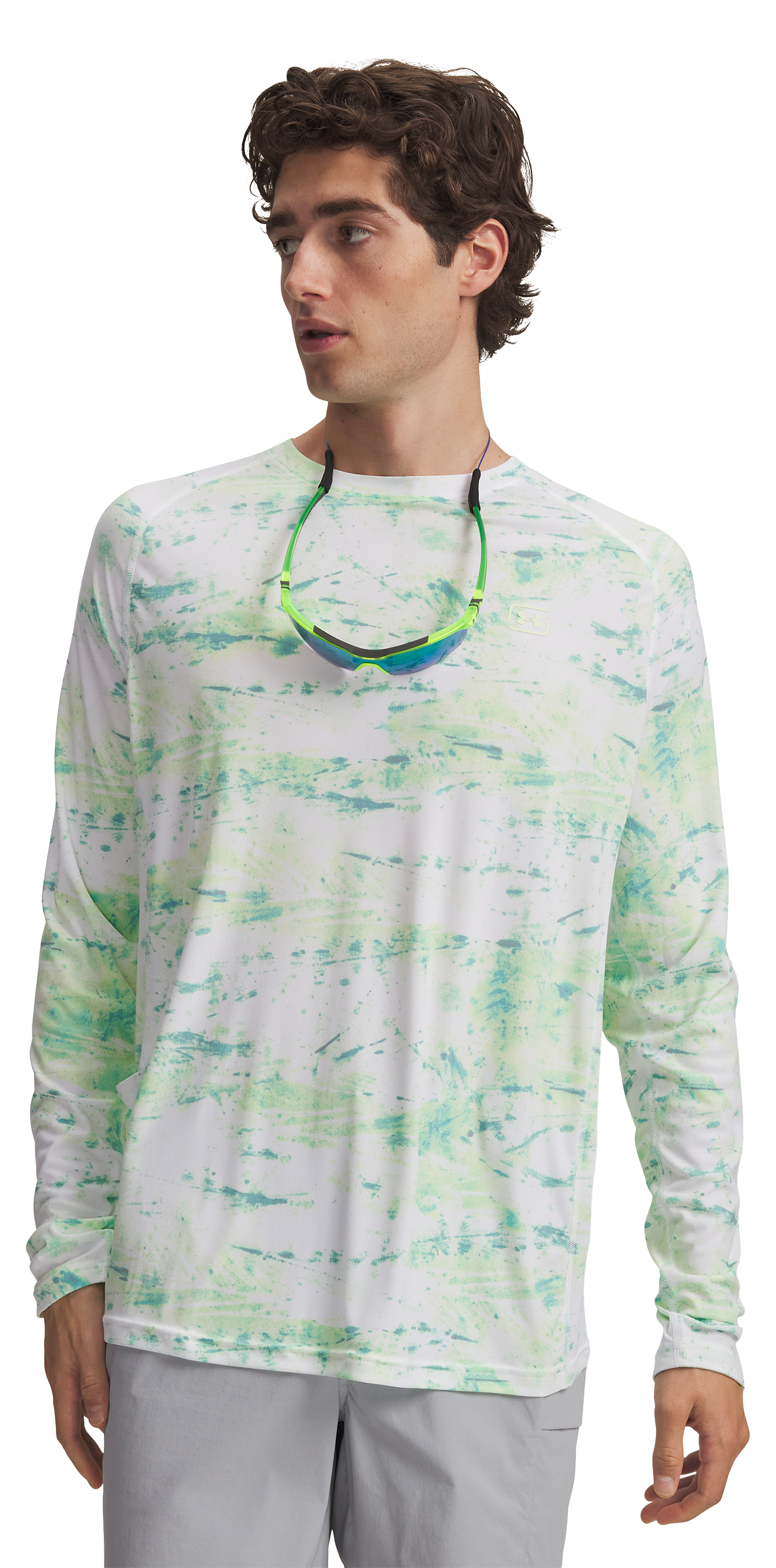 Image of Under Armour Fish Elite Printed Long-Sleeve Shirt - White