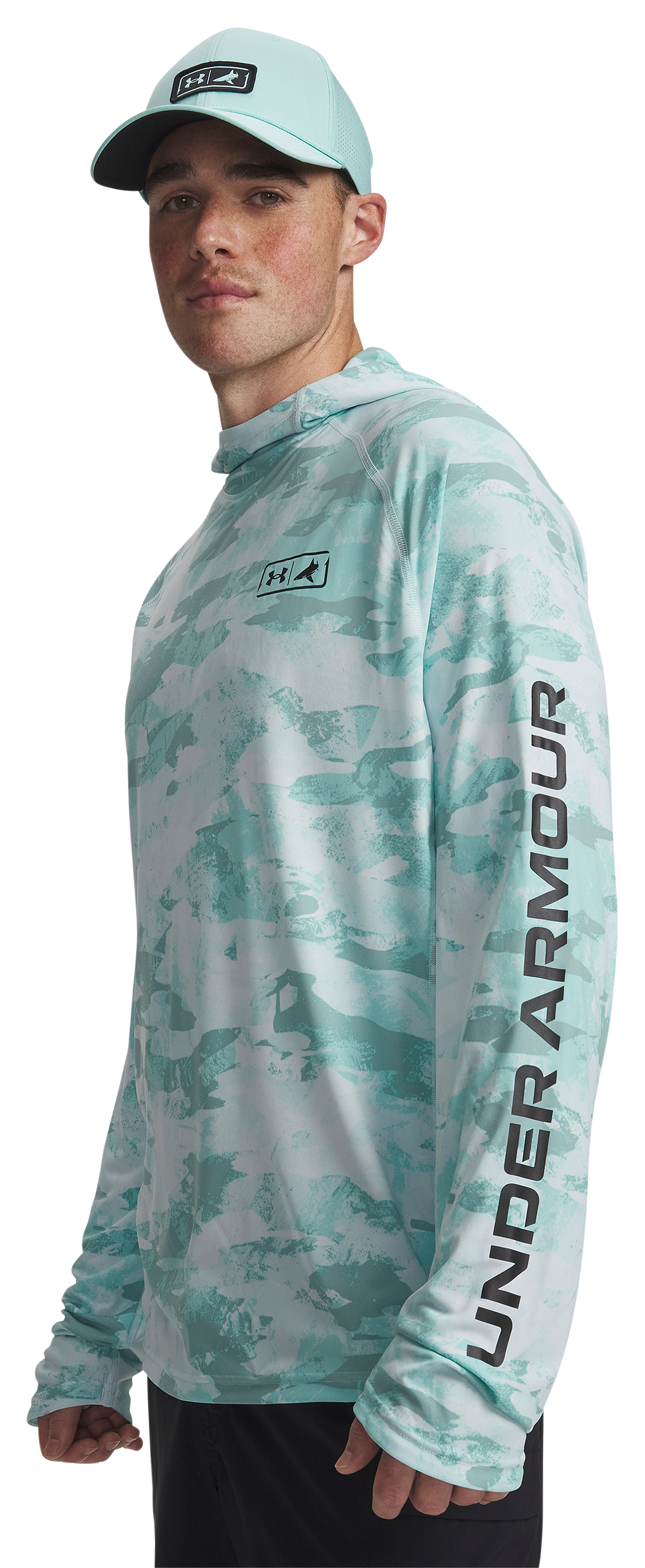Image of Under Armour BlacktipH Fish Elite Hoodie - Neo Turquoise