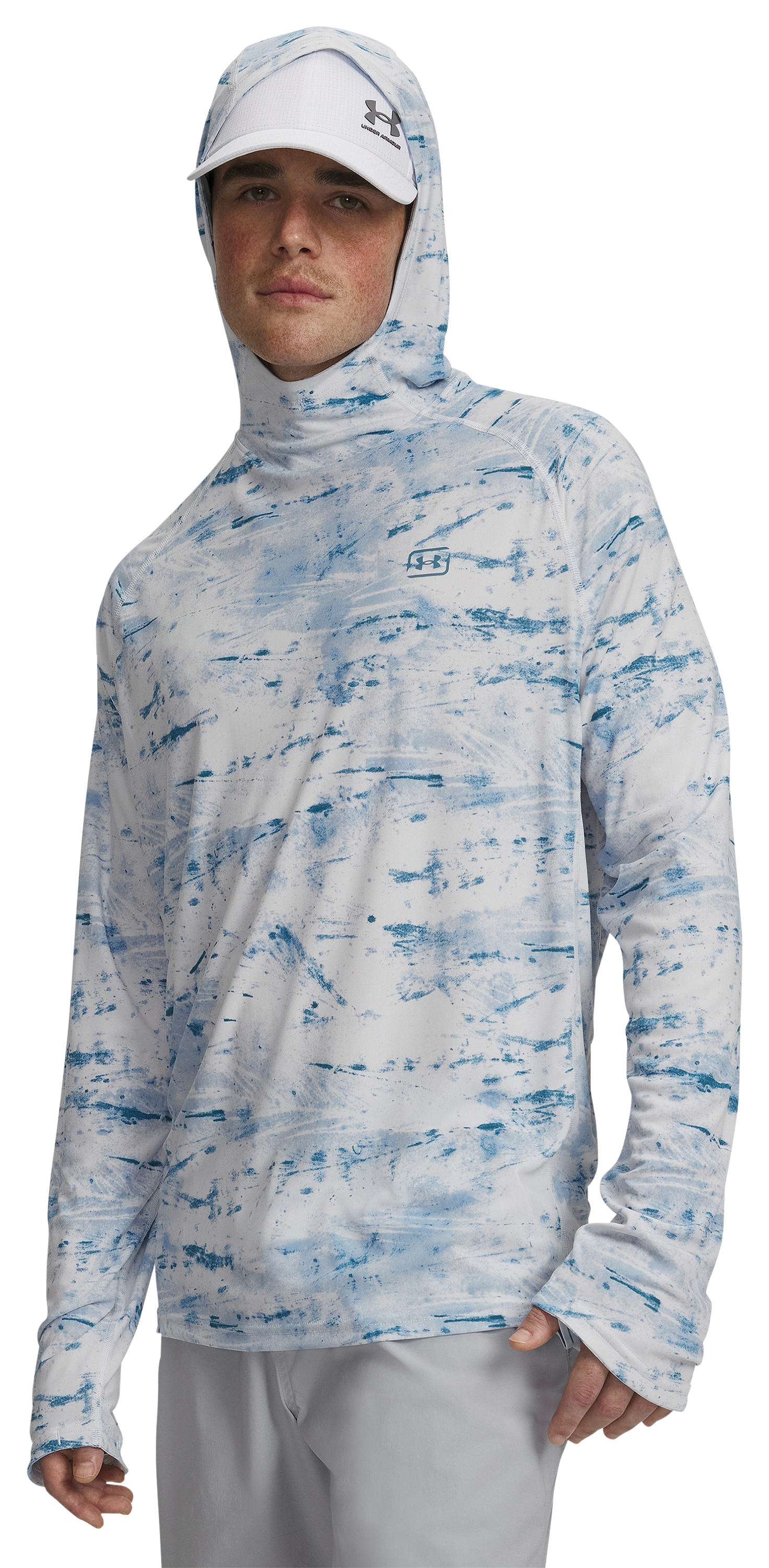 Image of Under Armour Fish Elite Printed Hoodie - Distant Gray