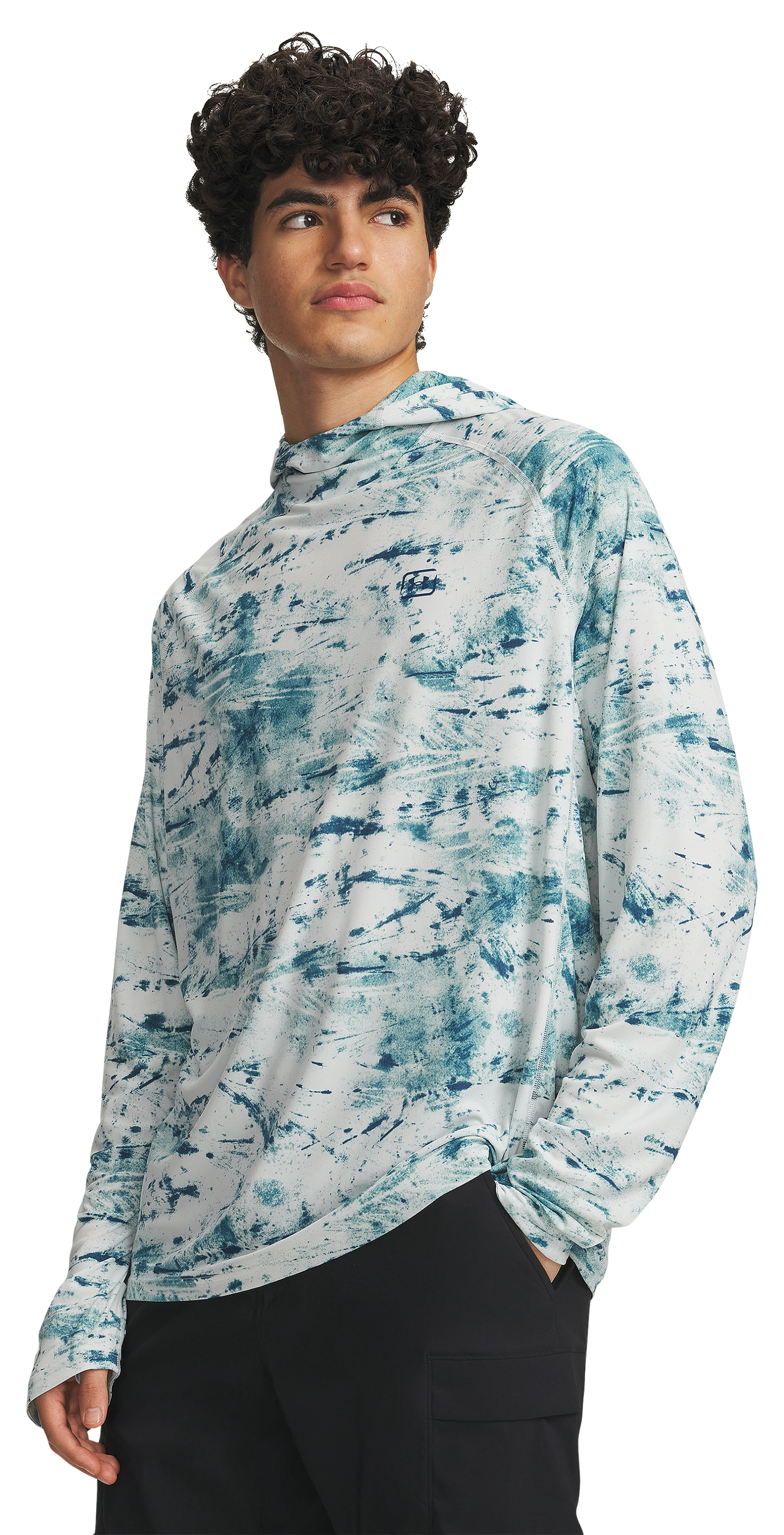 Image of Under Armour Fish Elite Printed Hoodie - Illusion Green