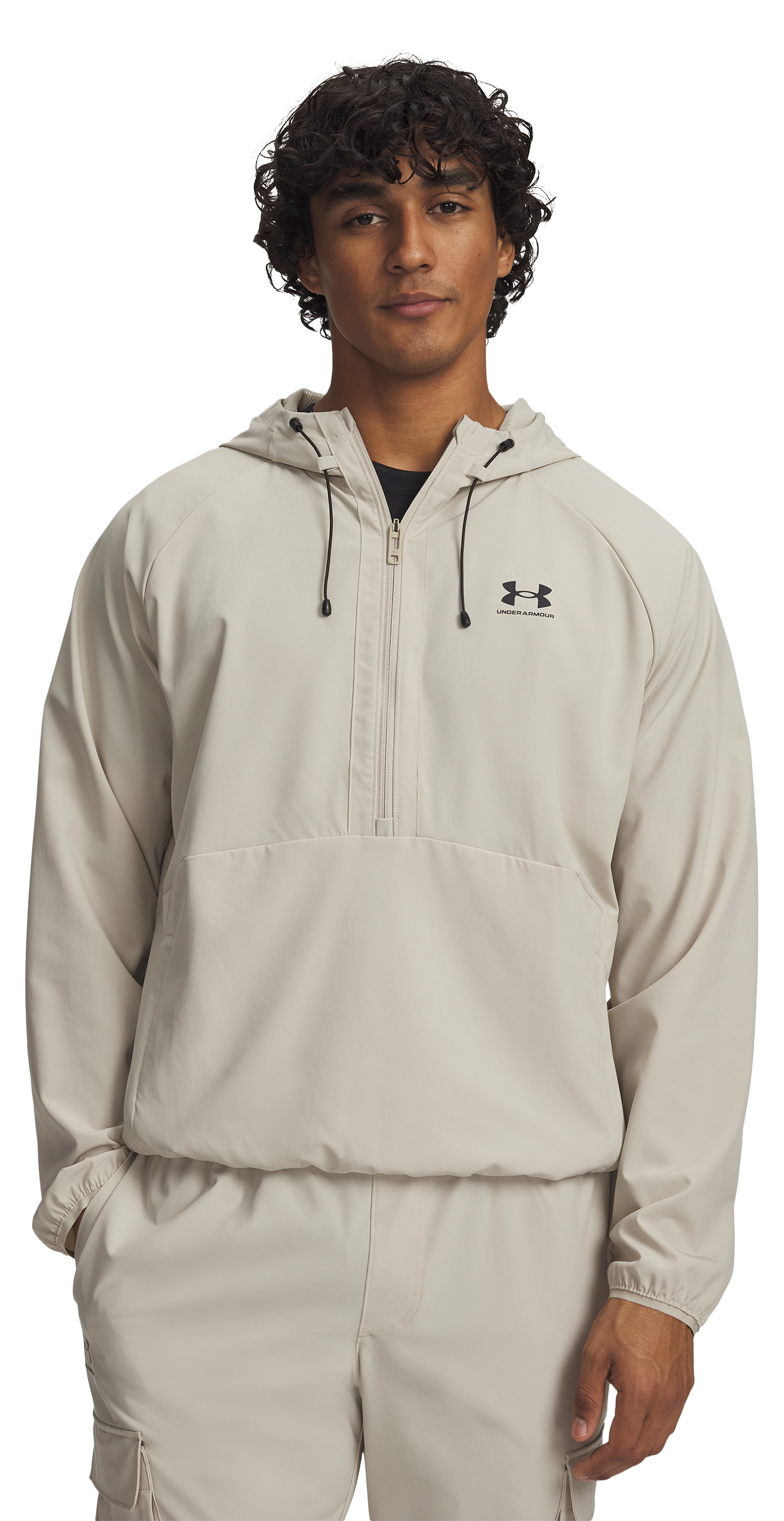 Image of Under Armour Vibe Half-Zip Woven Anorak - Khaki Base