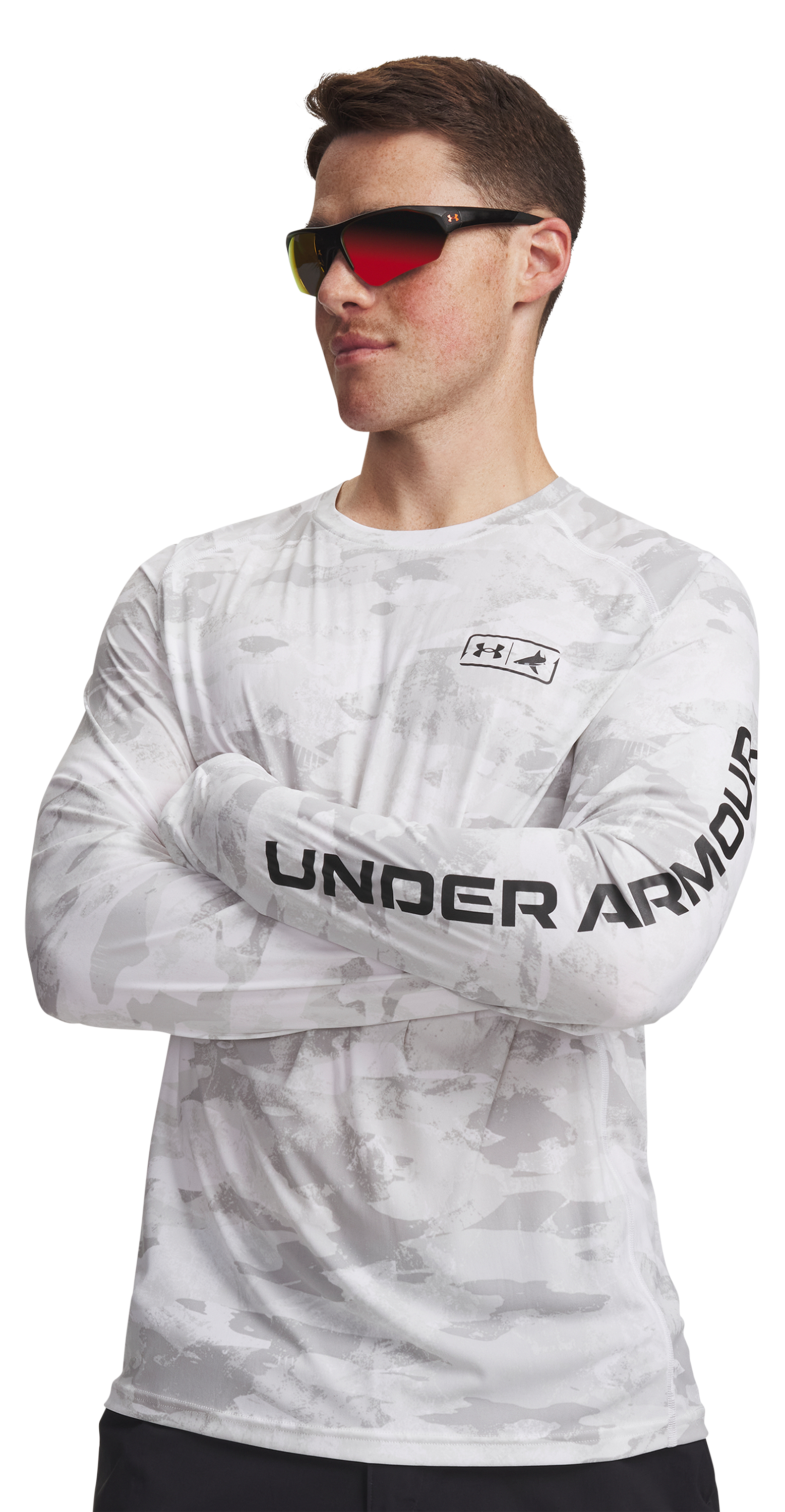 Image of Under Armour BlacktipH Fish Elite Long-Sleeve Crew - White - 3XL