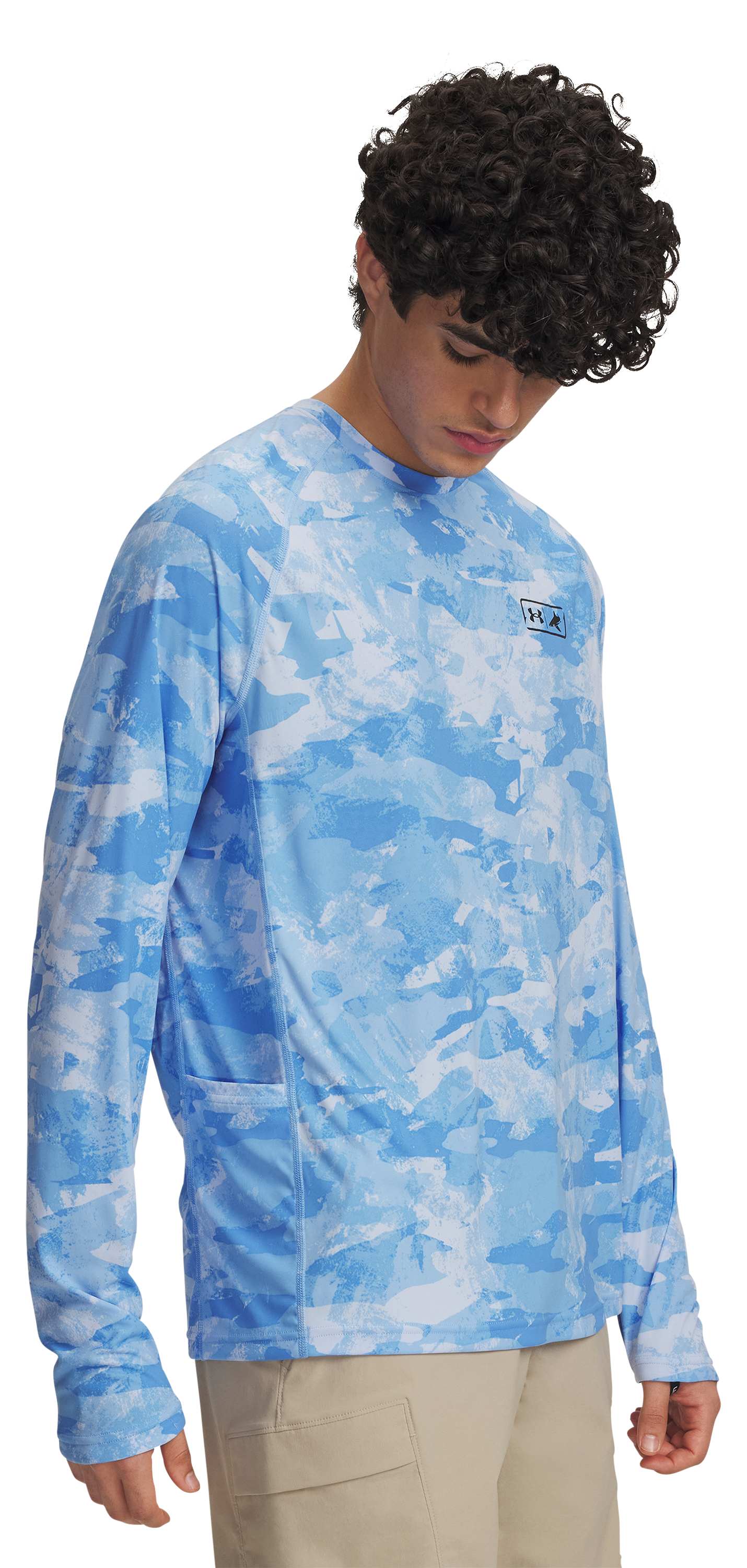 Image of Under Armour BlacktipH Fish Elite Long-Sleeve Crew - Horizon Blue