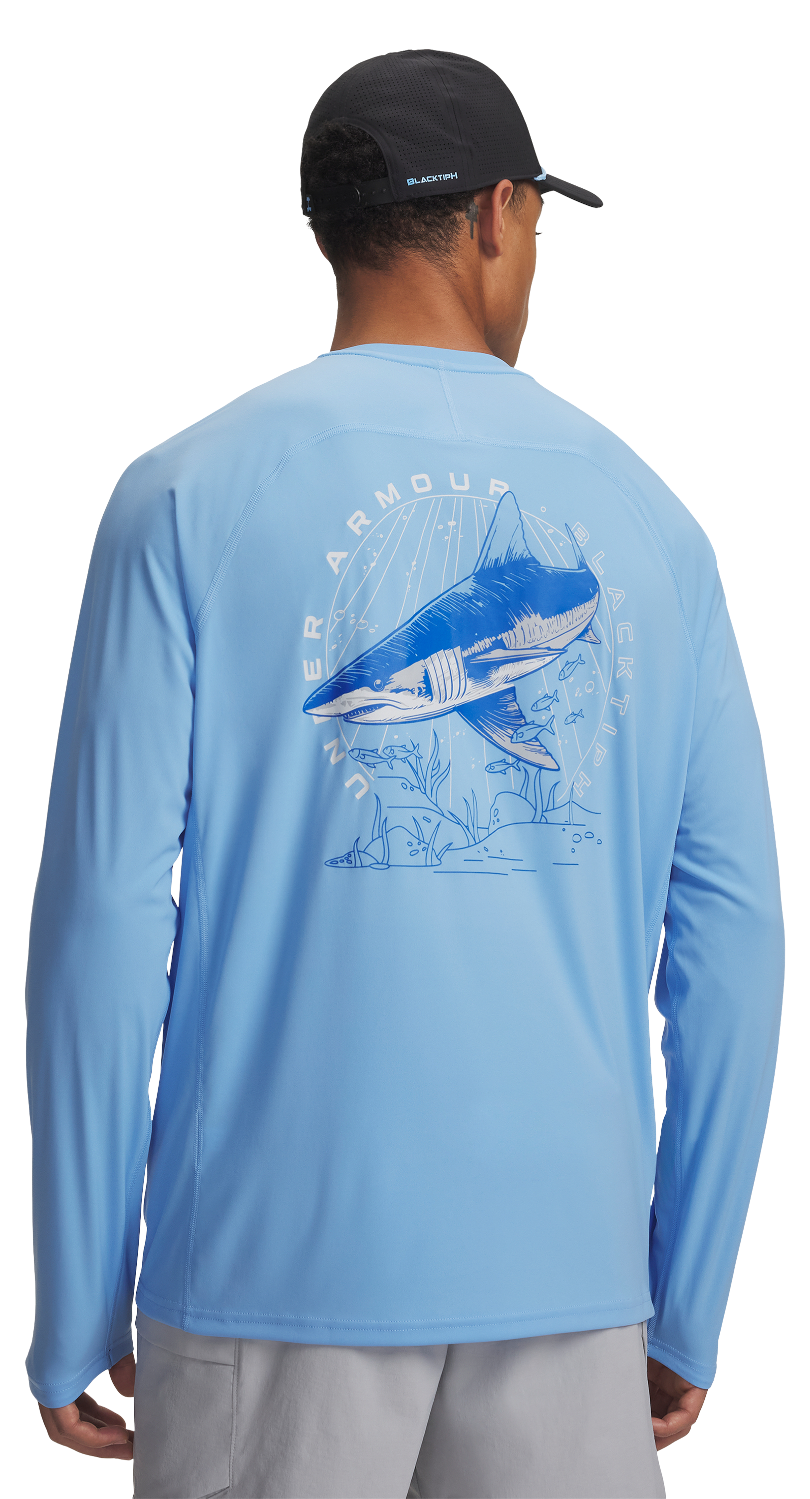 Image of Under Armour BlacktipH Fish Elite Species Long-Sleeve Crew - Horizon Blue