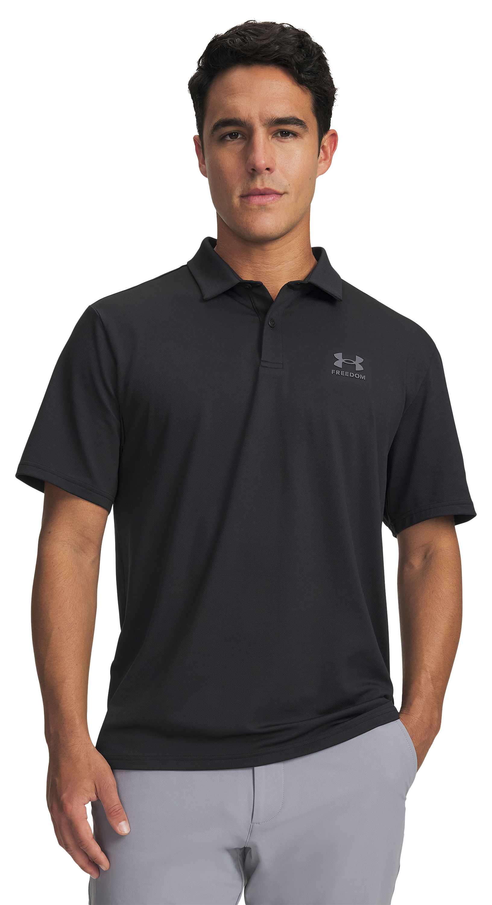 Image of Under Armour Freedom Matchplay Short-Sleeve Polo Shirt - Black - L