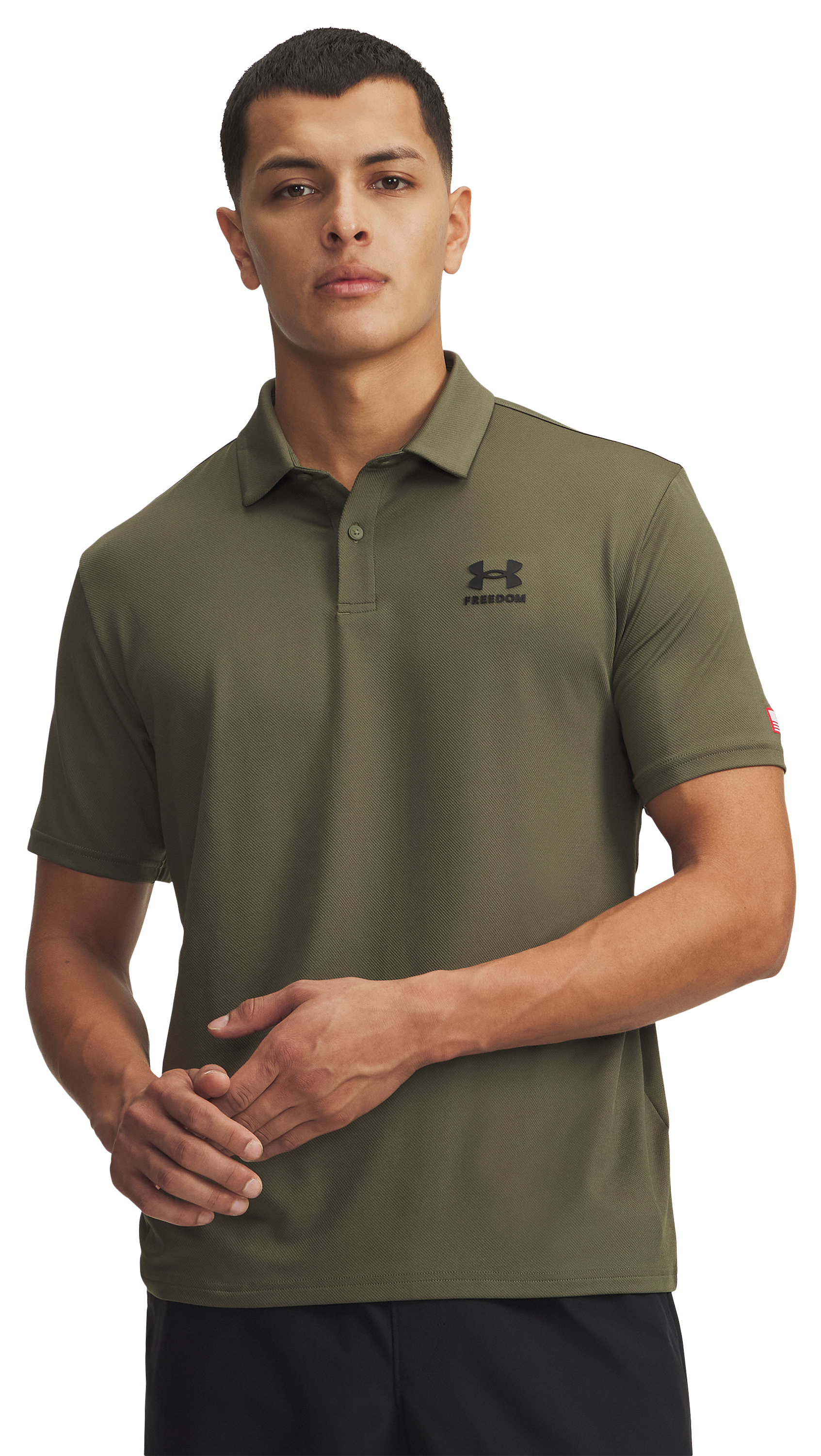Image of Under Armour Freedom Matchplay Short-Sleeve Polo Shirt - Marine OD Green