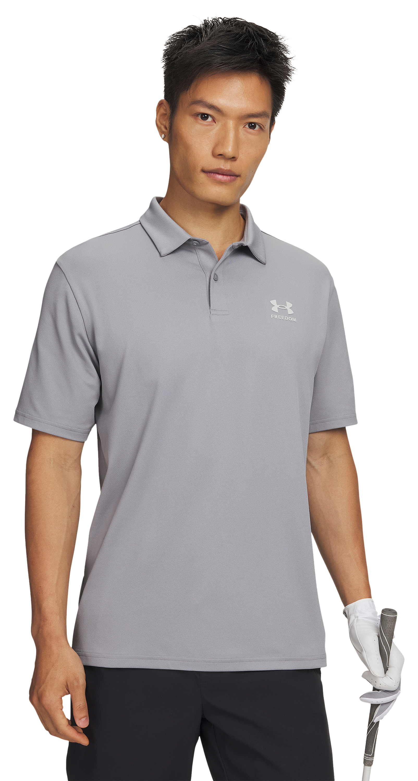 Image of Under Armour Freedom Matchplay Short-Sleeve Polo Shirt - Steel