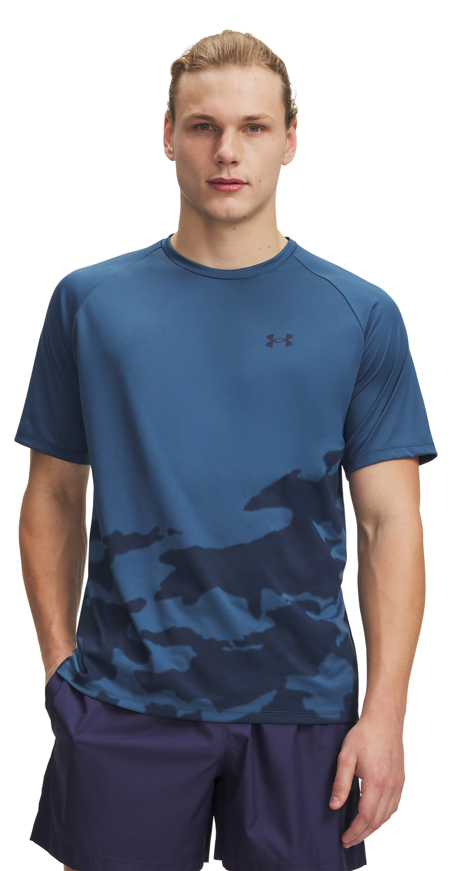 Under Armour Men's New Tech Novelty Crewneck Polyester T-Shirt - Wham Blue