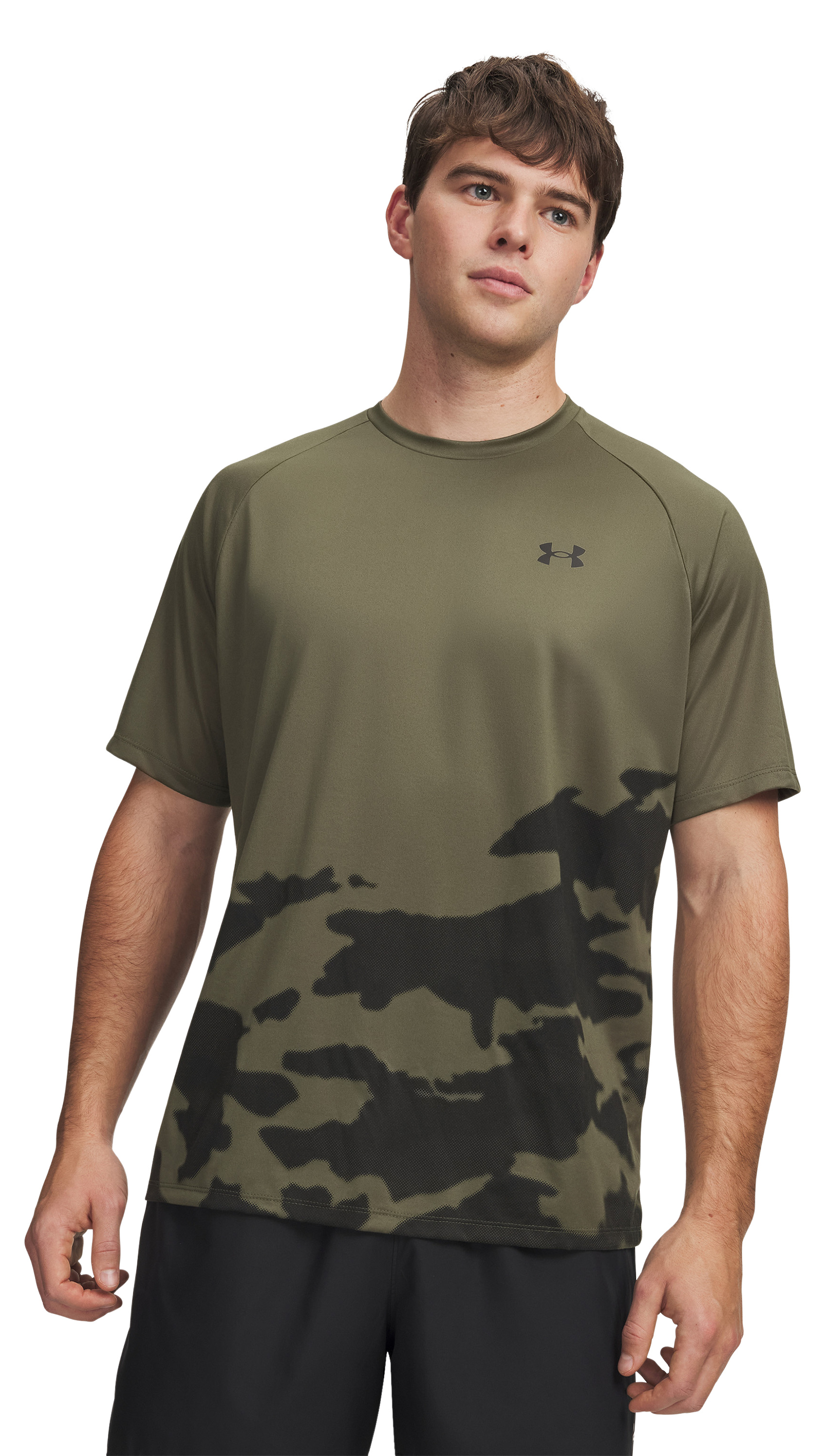 Image of Under Armour Tech Novelty Short-Sleeve T-Shirt - Marine OD Green - 2XL