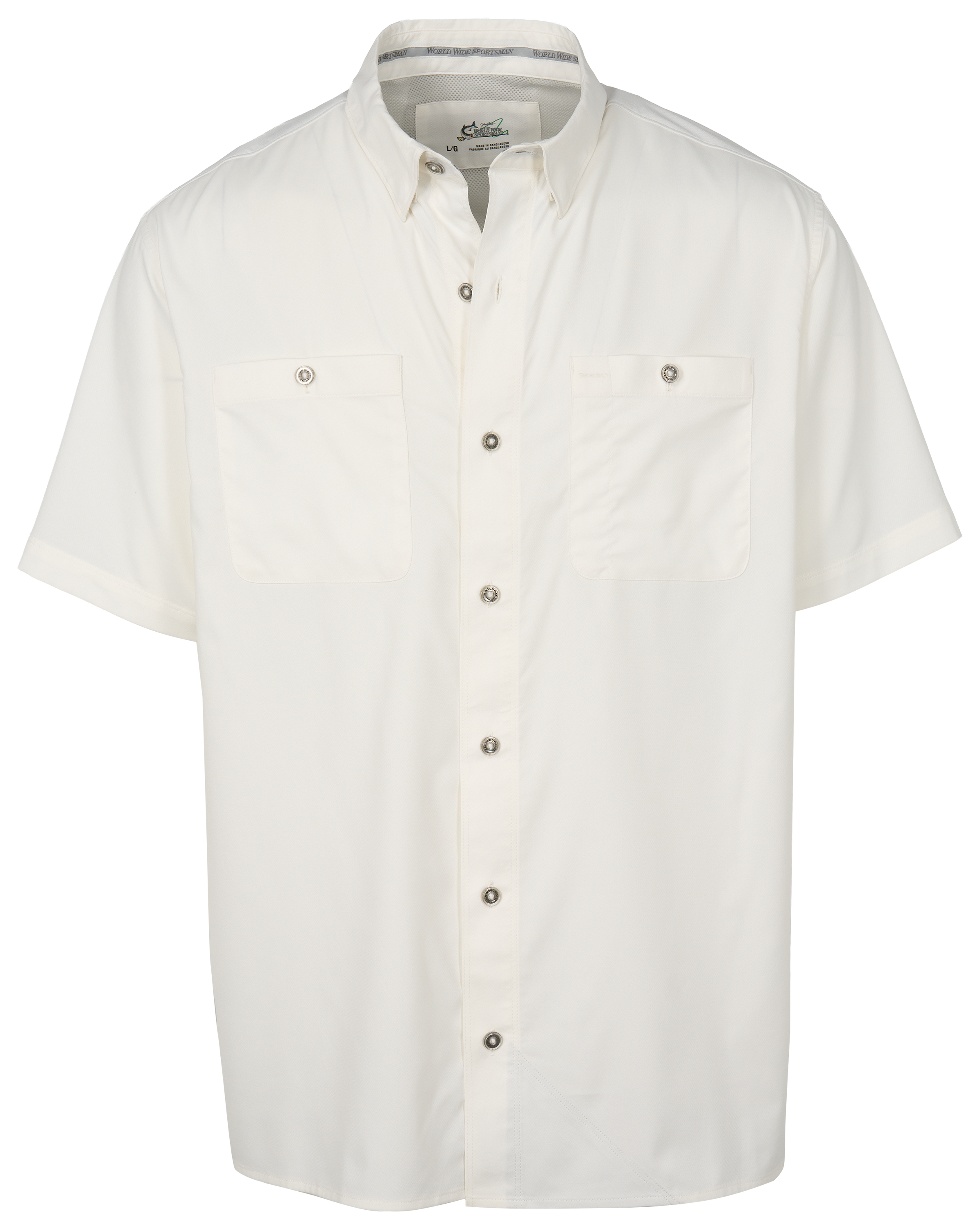 Image of World Wide Sportsman Ultimate Angler Solid Short-Sleeve Button-Down Shirt - White