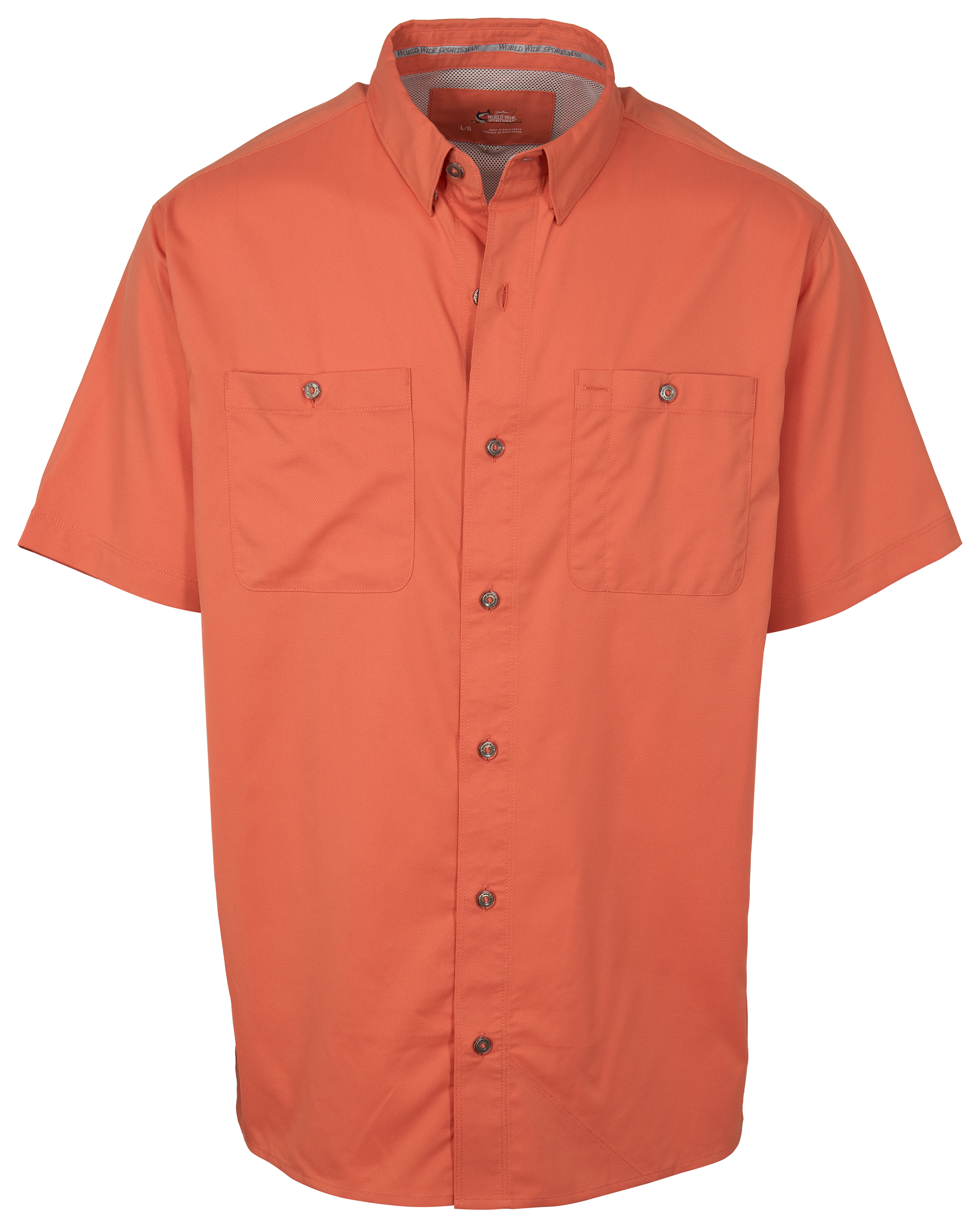 Image of World Wide Sportsman Ultimate Angler Solid Short-Sleeve Button-Down Shirt - Langoustino