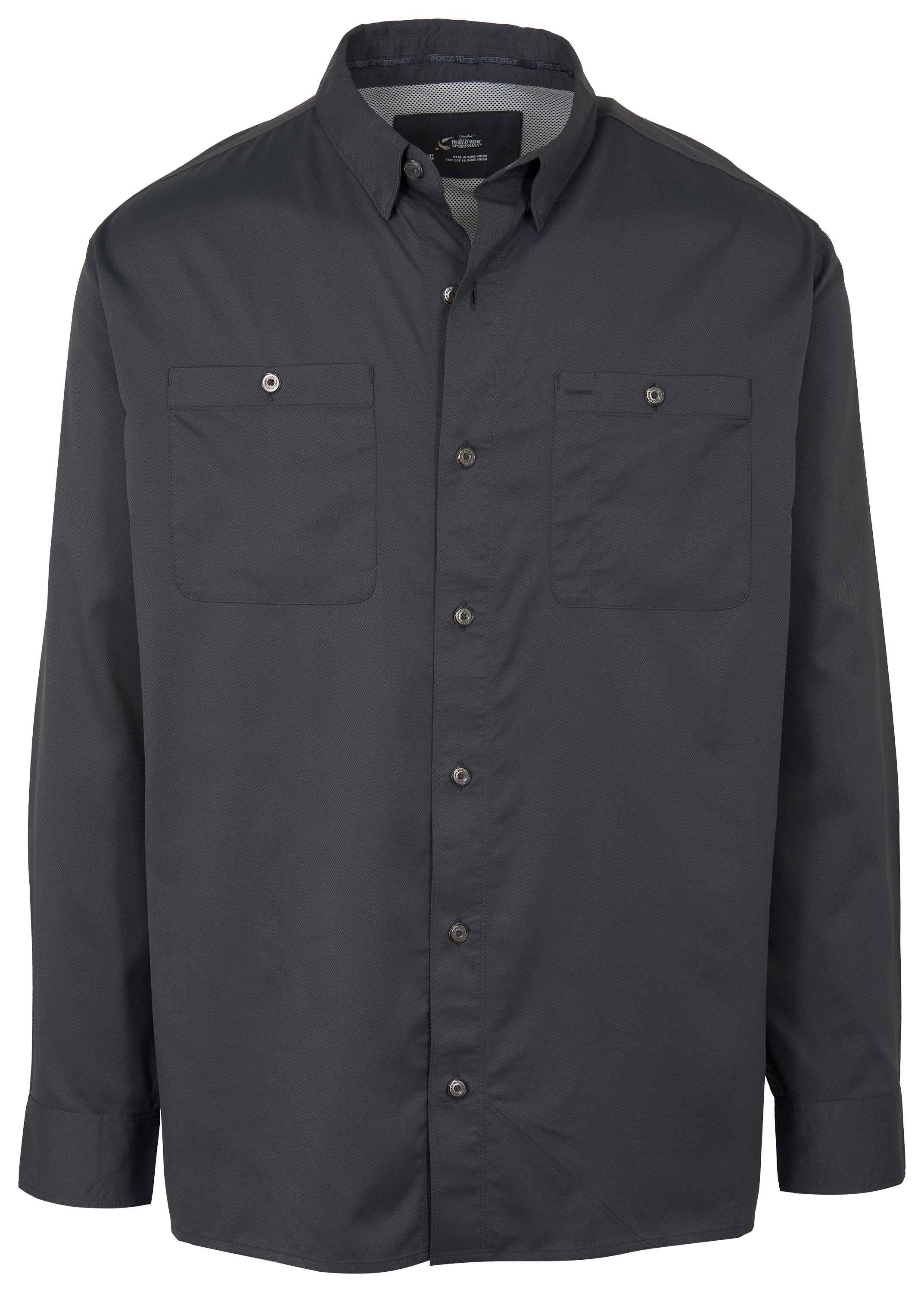 Image of World Wide Sportsman Ultimate Angler 3D Cool Solid Long-Sleeve Shirt - Asphalt