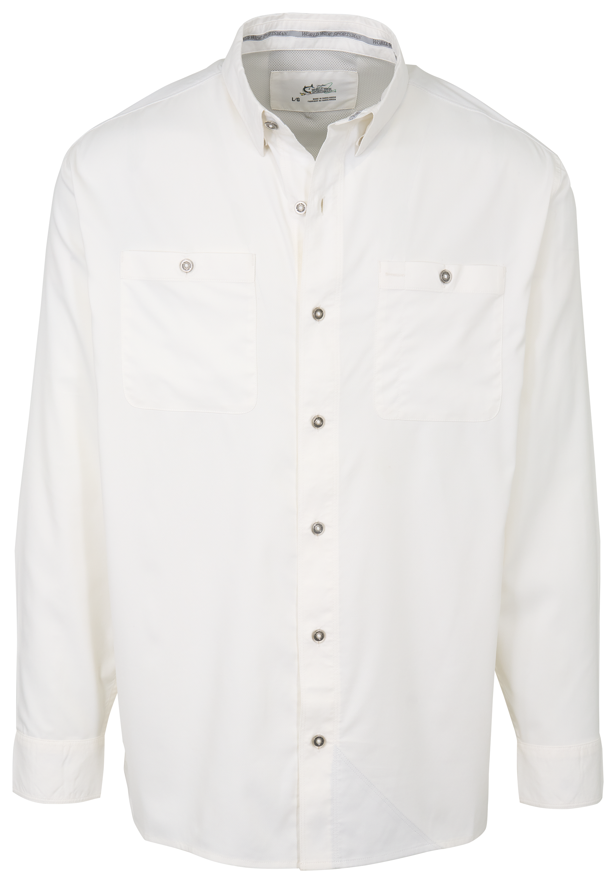 Image of World Wide Sportsman Ultimate Angler 3D Cool Solid Long-Sleeve Shirt - White