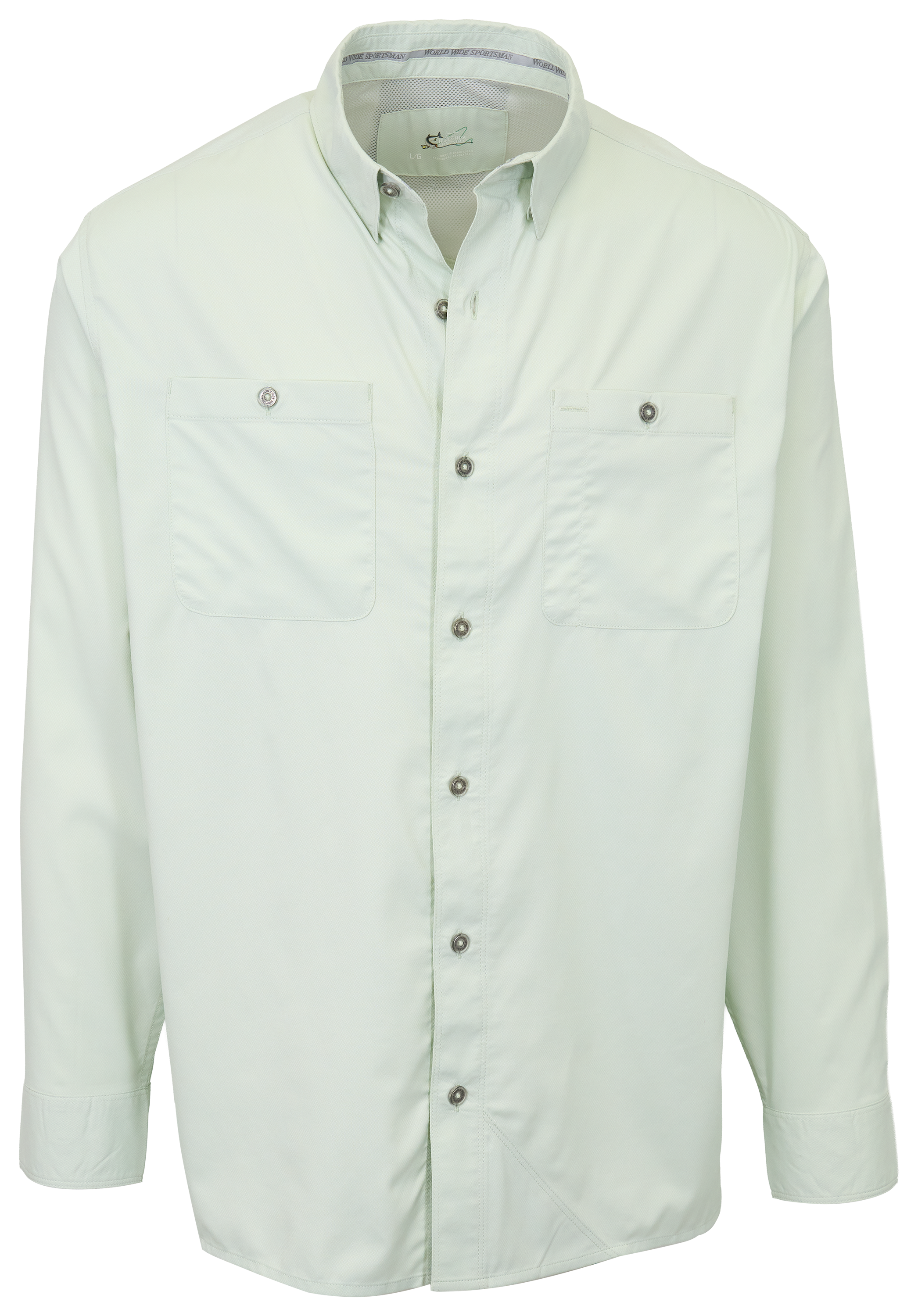Image of World Wide Sportsman Ultimate Angler 3D Cool Solid Long-Sleeve Shirt - Pale Green