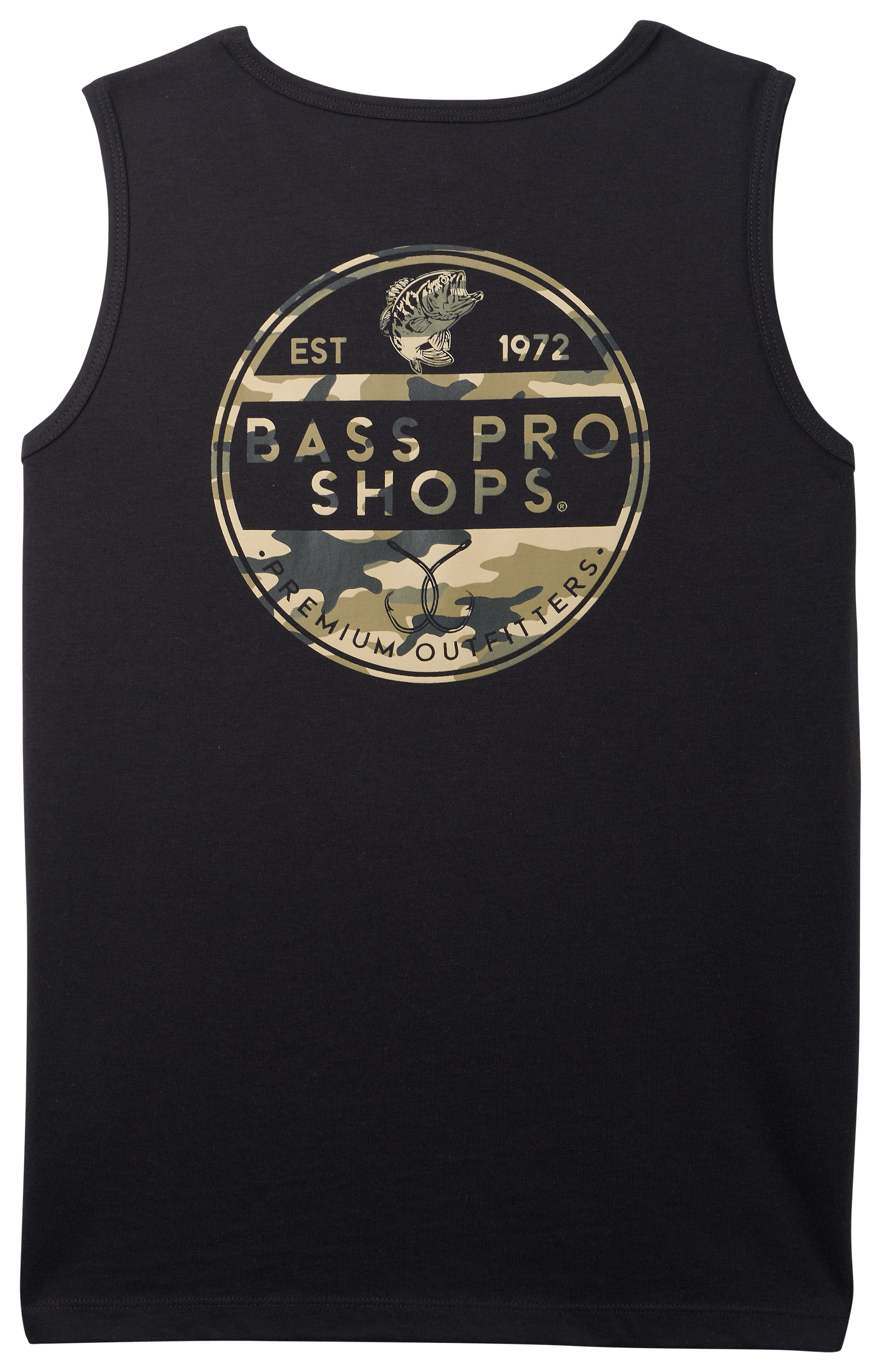 Image of Bass Pro Shops Premium Outfitters Tank Top for Kids - Black Beauty - XL