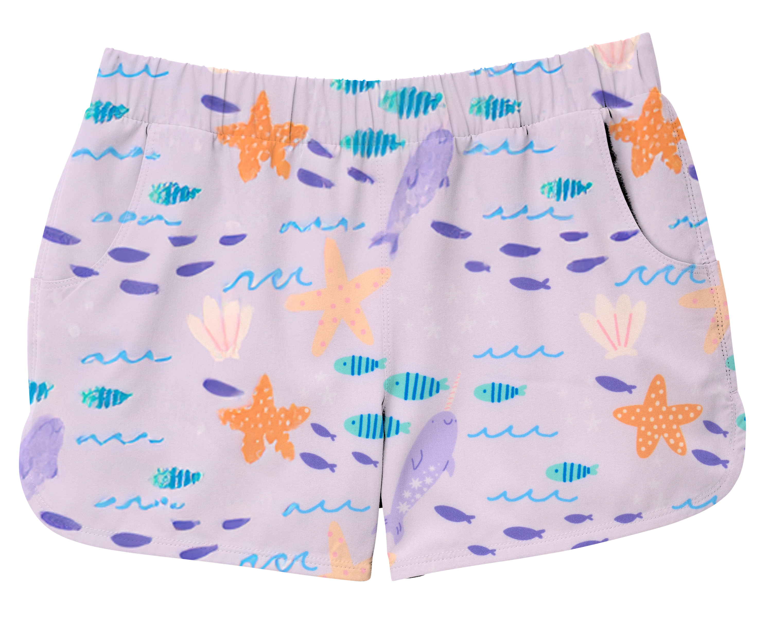 Image of World Wide Sportsman Charter Shorts for Toddlers - Narwhal Friends