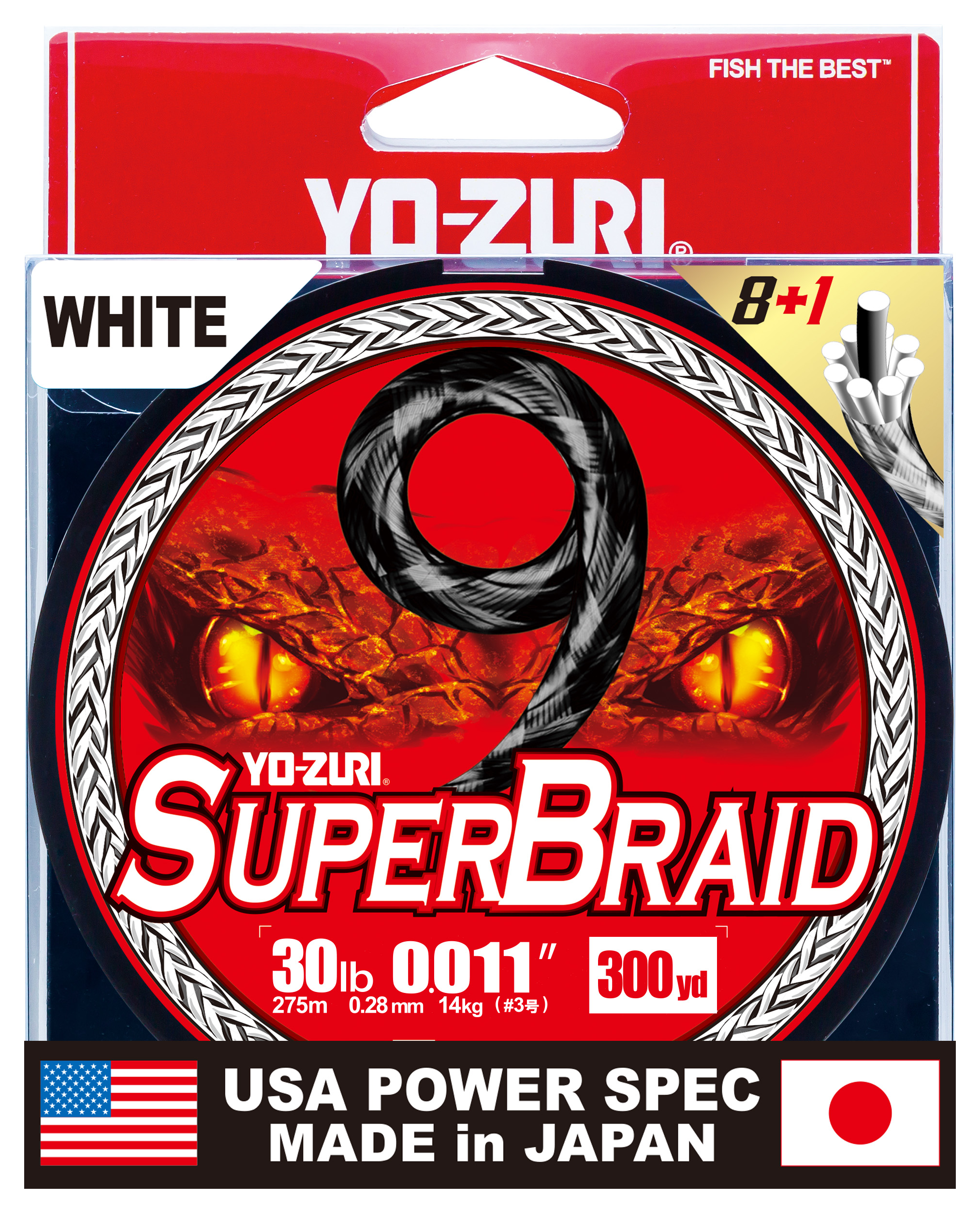 Image of Yo-Zuri SuperBraid 9-Braid Fishing Line - White - 300 Yards - 30 lb.