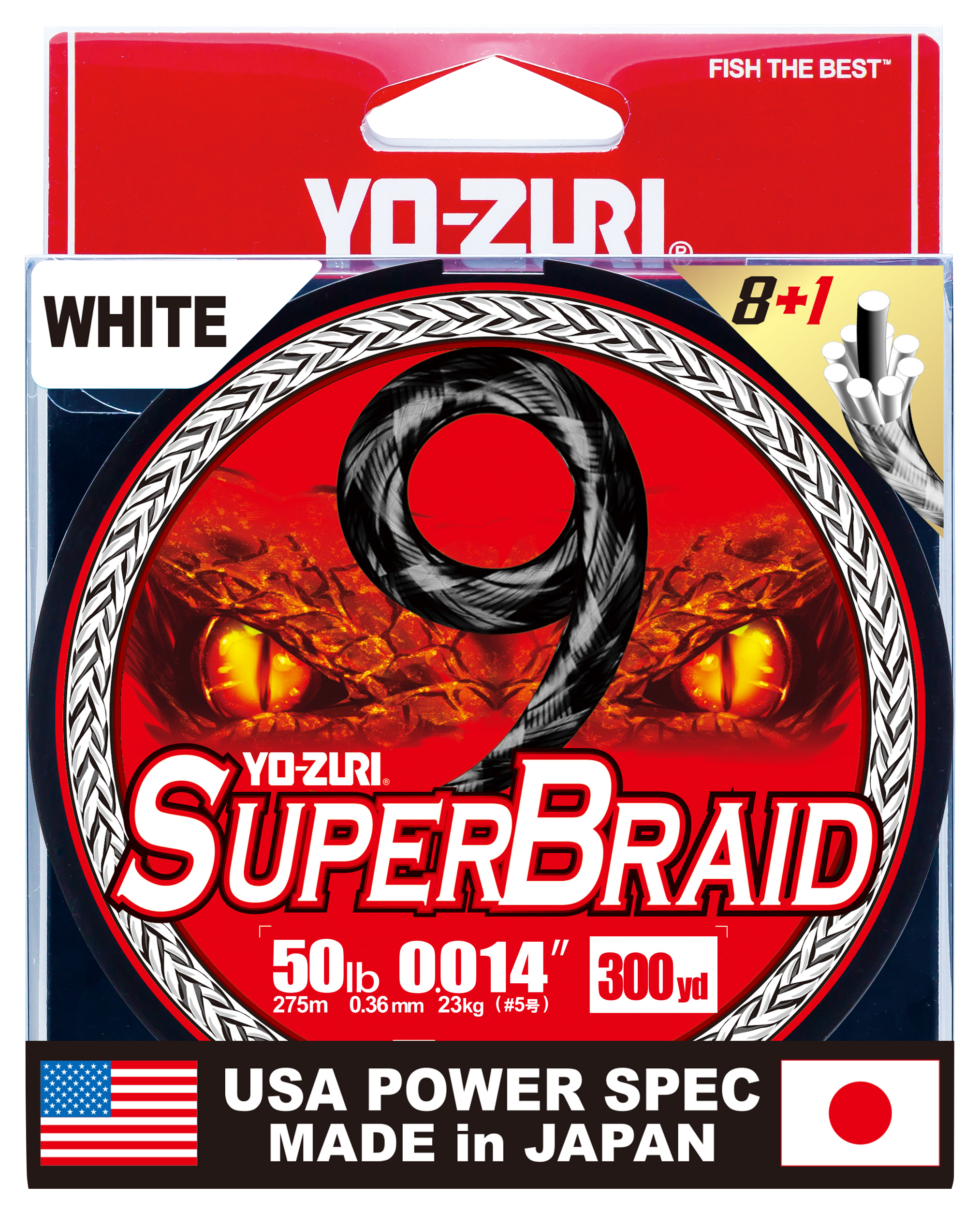 Image of Yo-Zuri SuperBraid 9-Braid Fishing Line - White - 300 Yards - 50 lb.