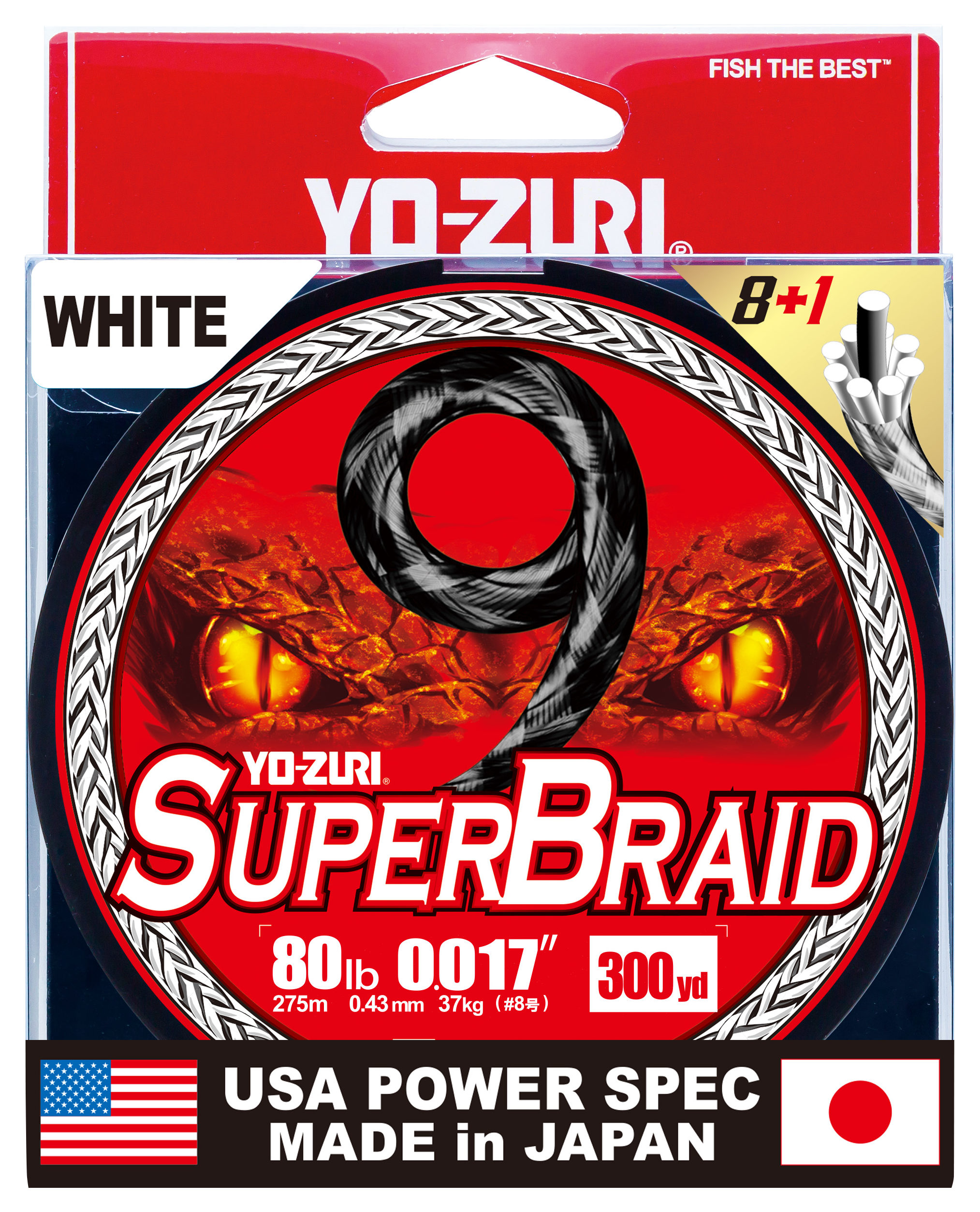 Image of Yo-Zuri SuperBraid 9-Braid Fishing Line - White - 300 Yards - 80 lb.