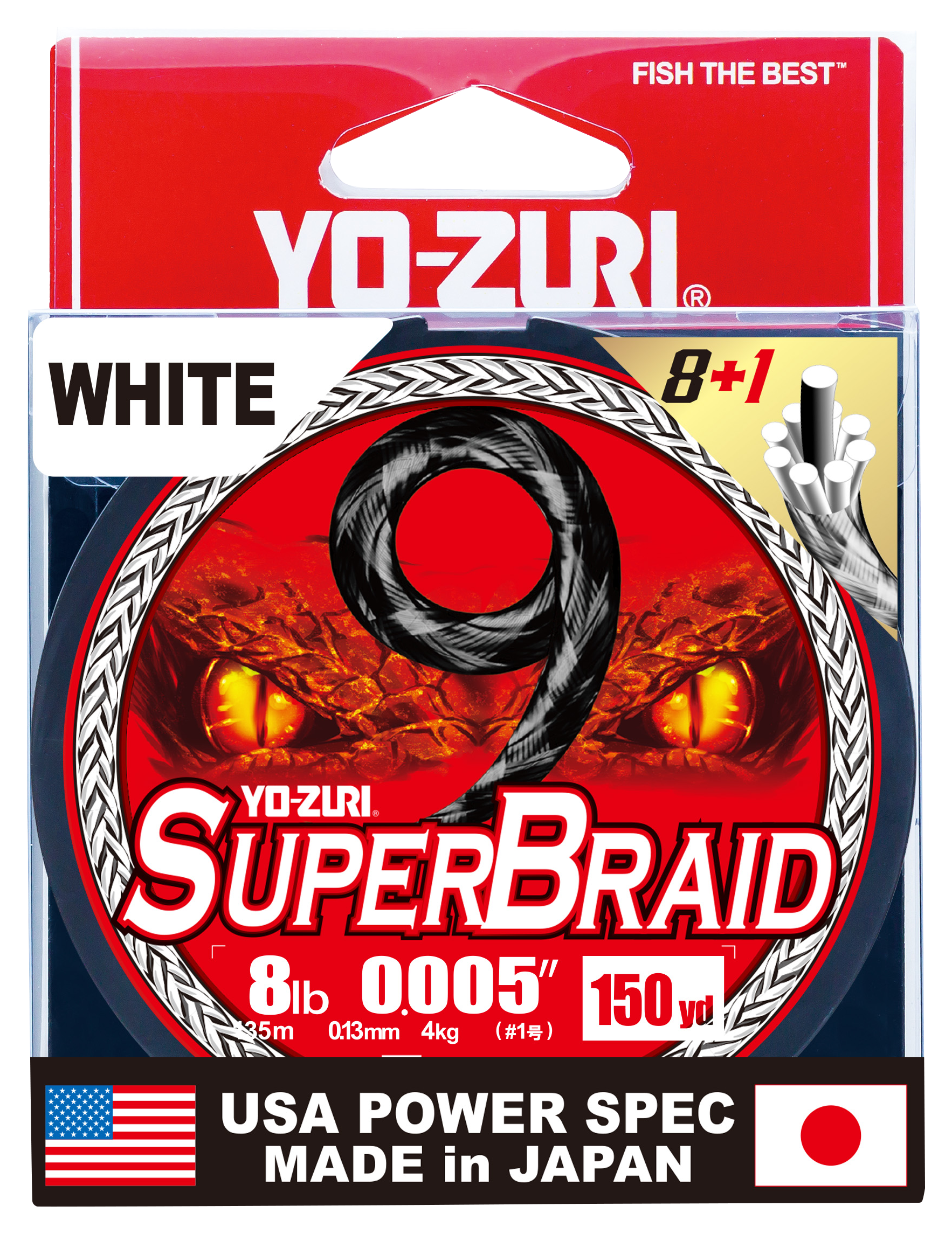 Image of Yo-Zuri SuperBraid 9-Braid Fishing Line - White - 150 Yards - 8 lb.