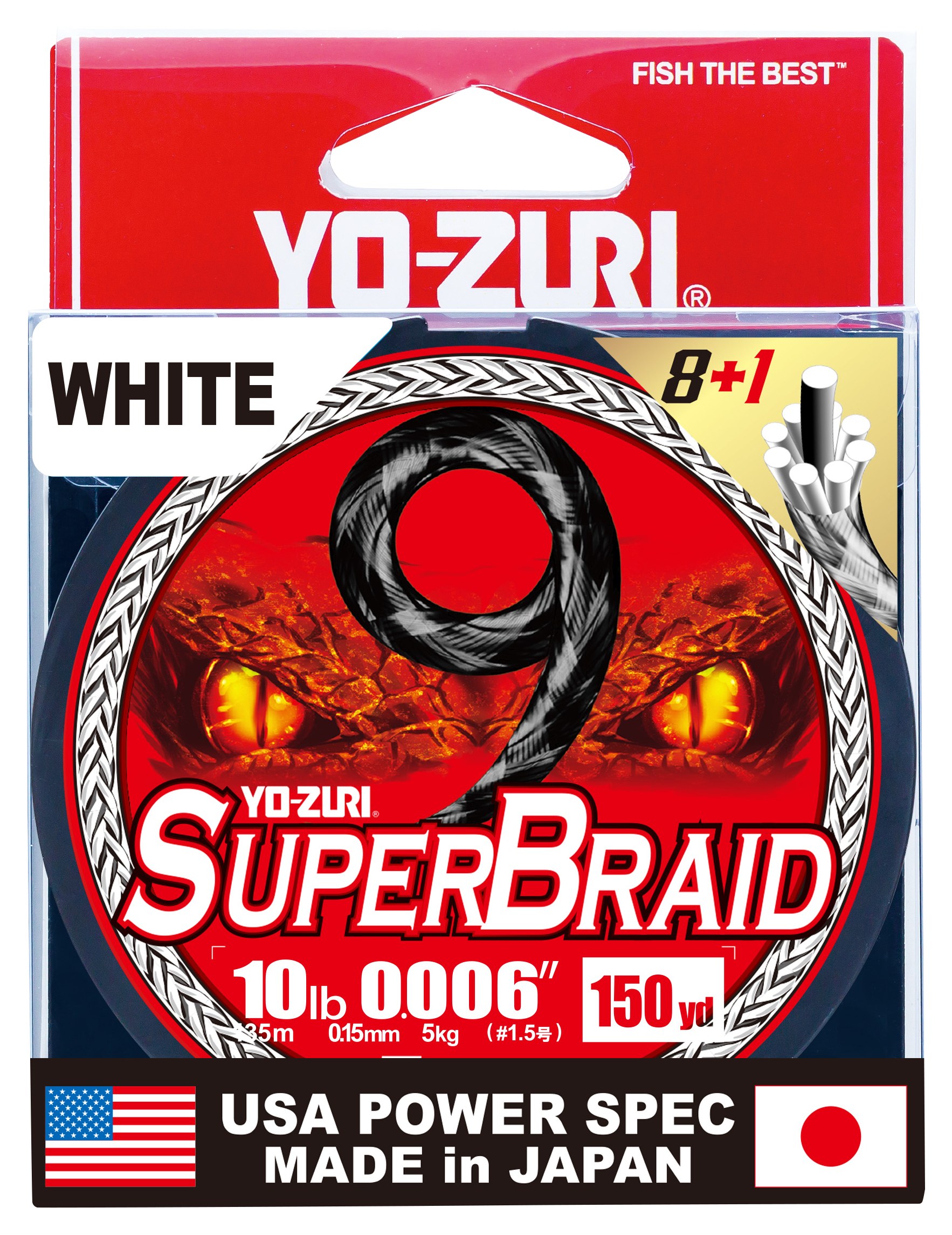 Image of Yo-Zuri SuperBraid 9-Braid Fishing Line - White - 150 Yards - 10 lb.