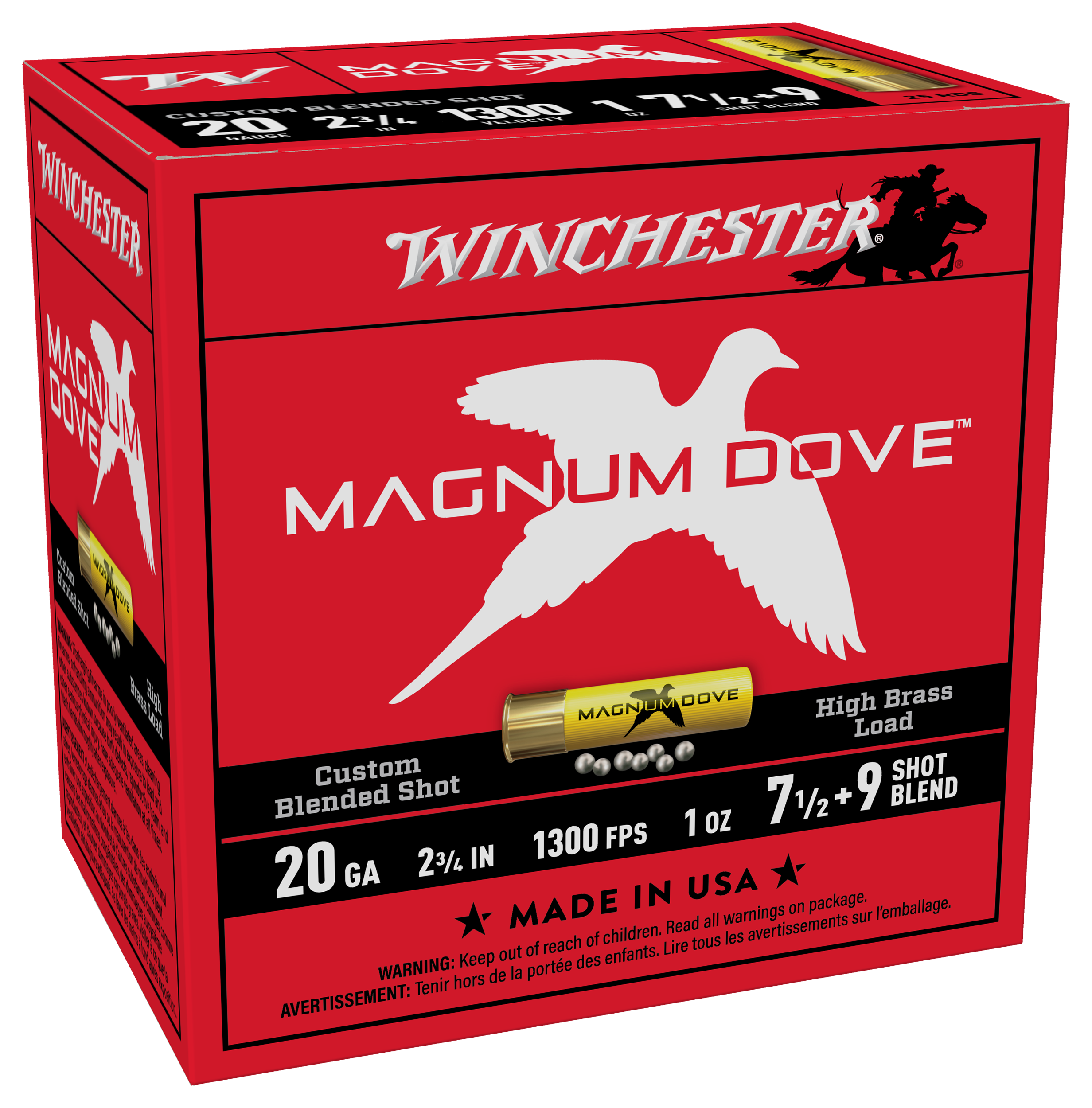 Image of Winchester Magnum Dove Shotshells - 20 Gauge - 1 oz. - 7.5 & 9 Shot - 1300 FPS - 25 Rounds