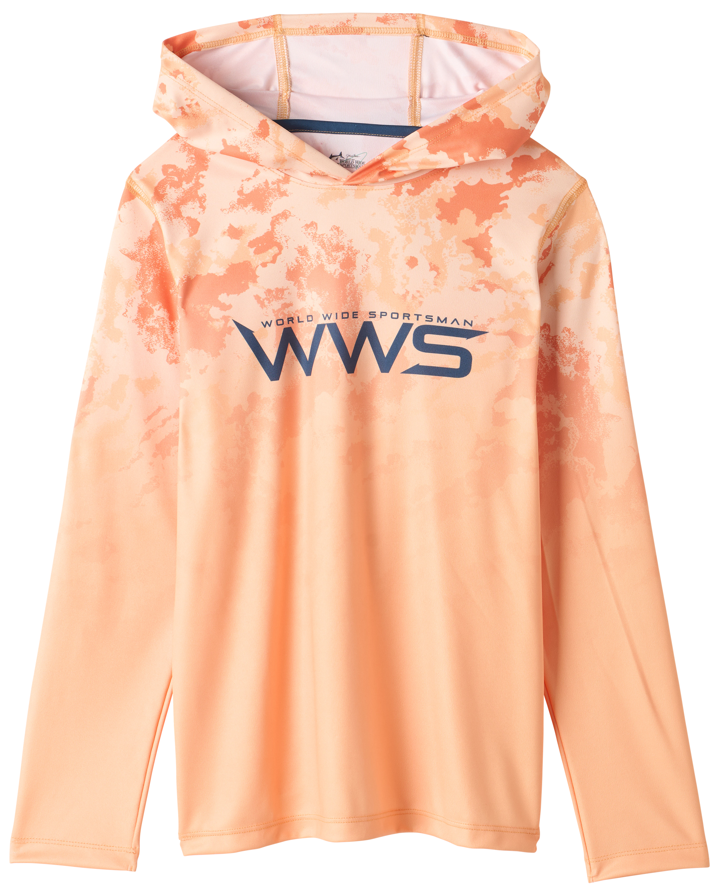 Image of World Wide Sportsman Surfcaster Knit Hoodie for Kids - Swell Apricot Ice