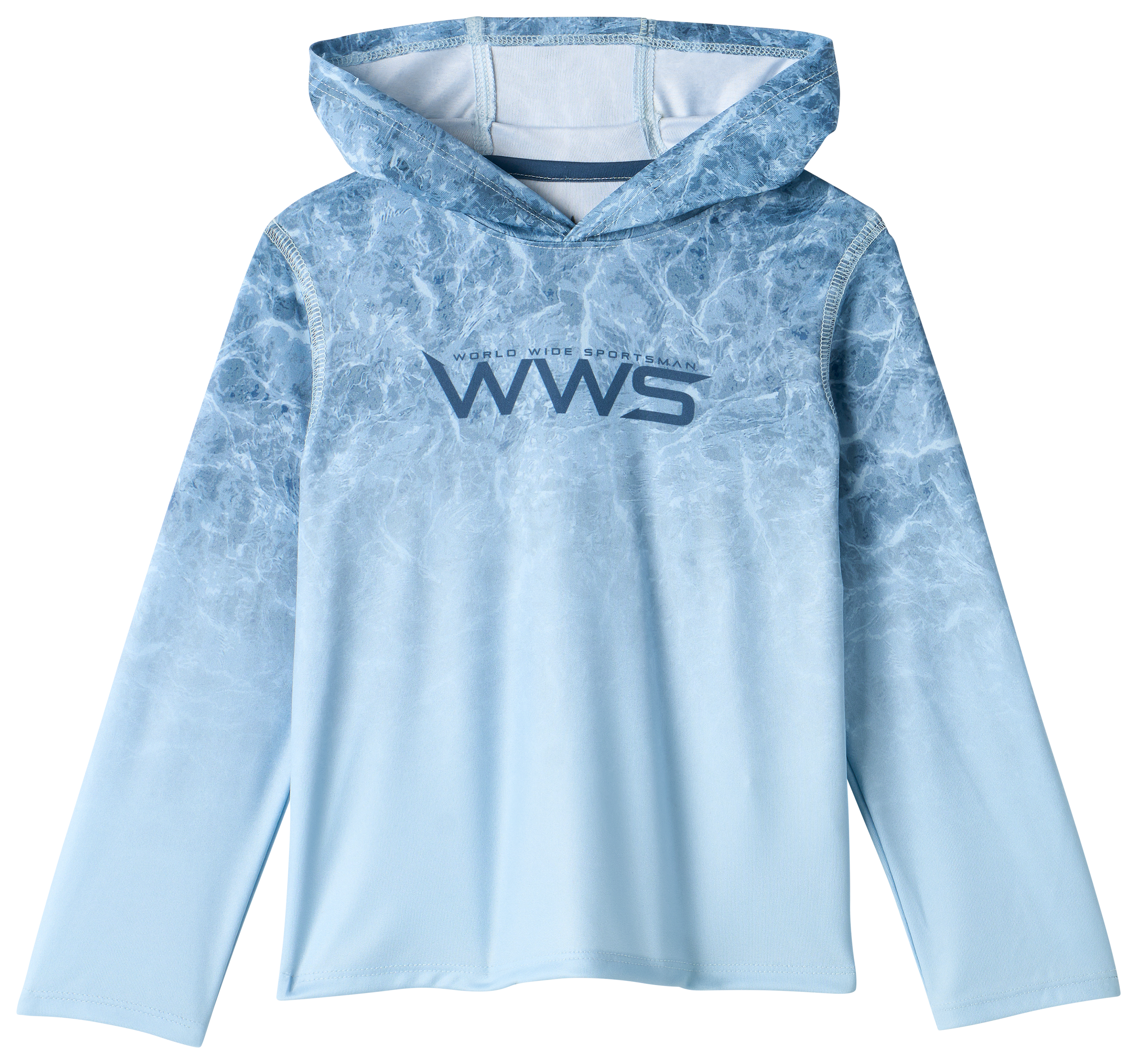 Image of World Wide Sportsman Surfcaster Knit Hoodie for Toddlers - Insignia Blue Water Camo
