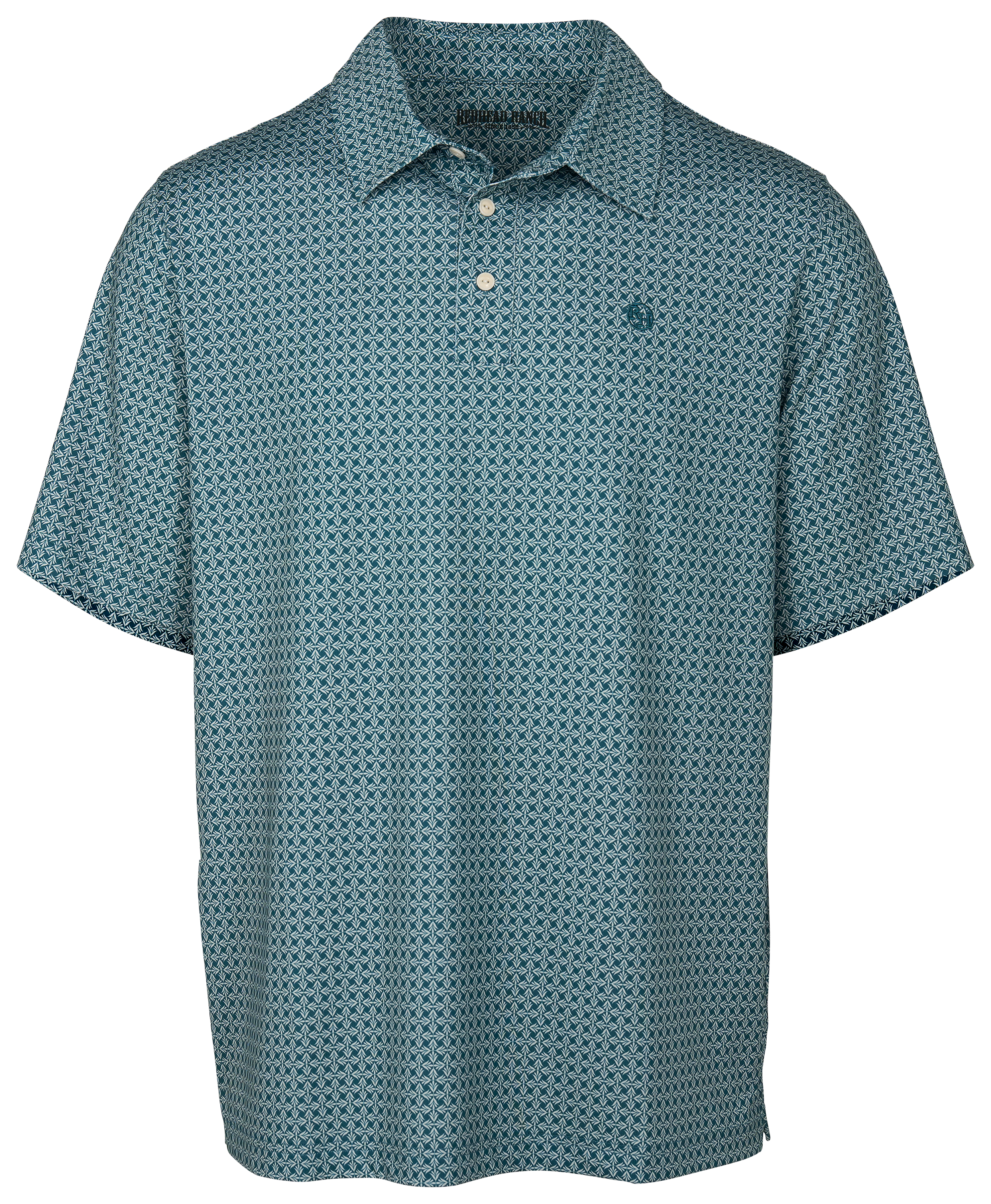 Image of RedHead Ranch Four Buttes Short-Sleeve Polo for Men - Tidepool Floret