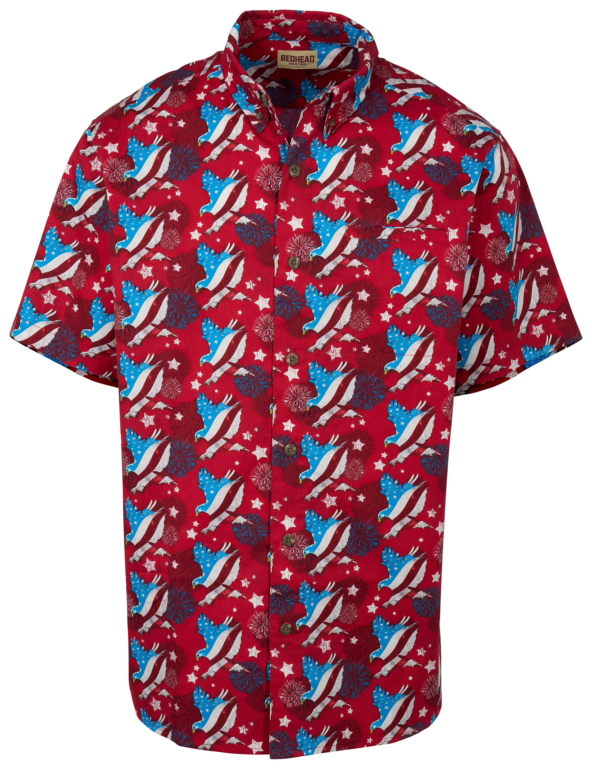 Image of RedHead Rockets Red Glare Woven Short-Sleeve Button-Down Shirt
