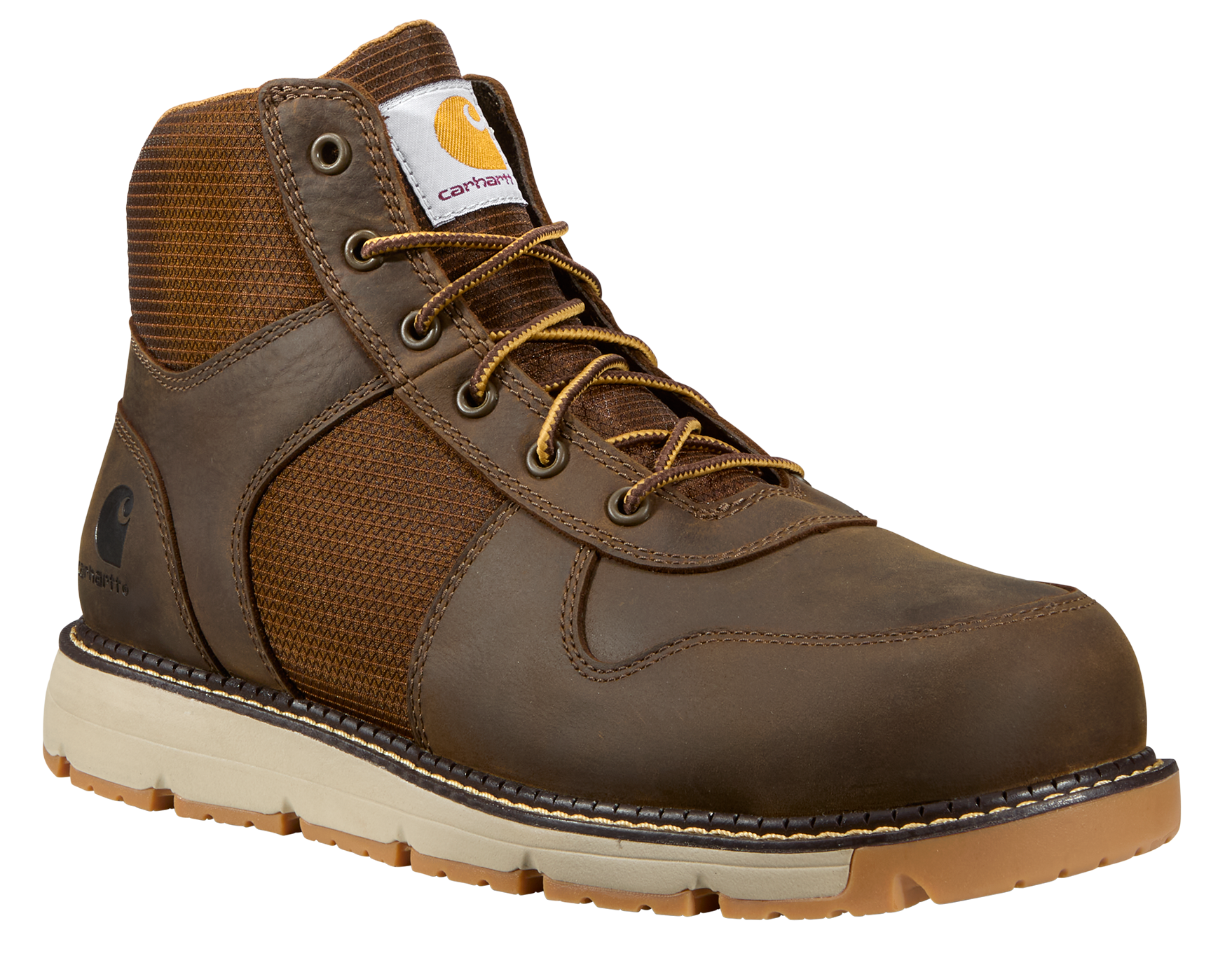 Image of Carhartt Millbrook Composite-Toe Wedge Work Boots for Men - Brown