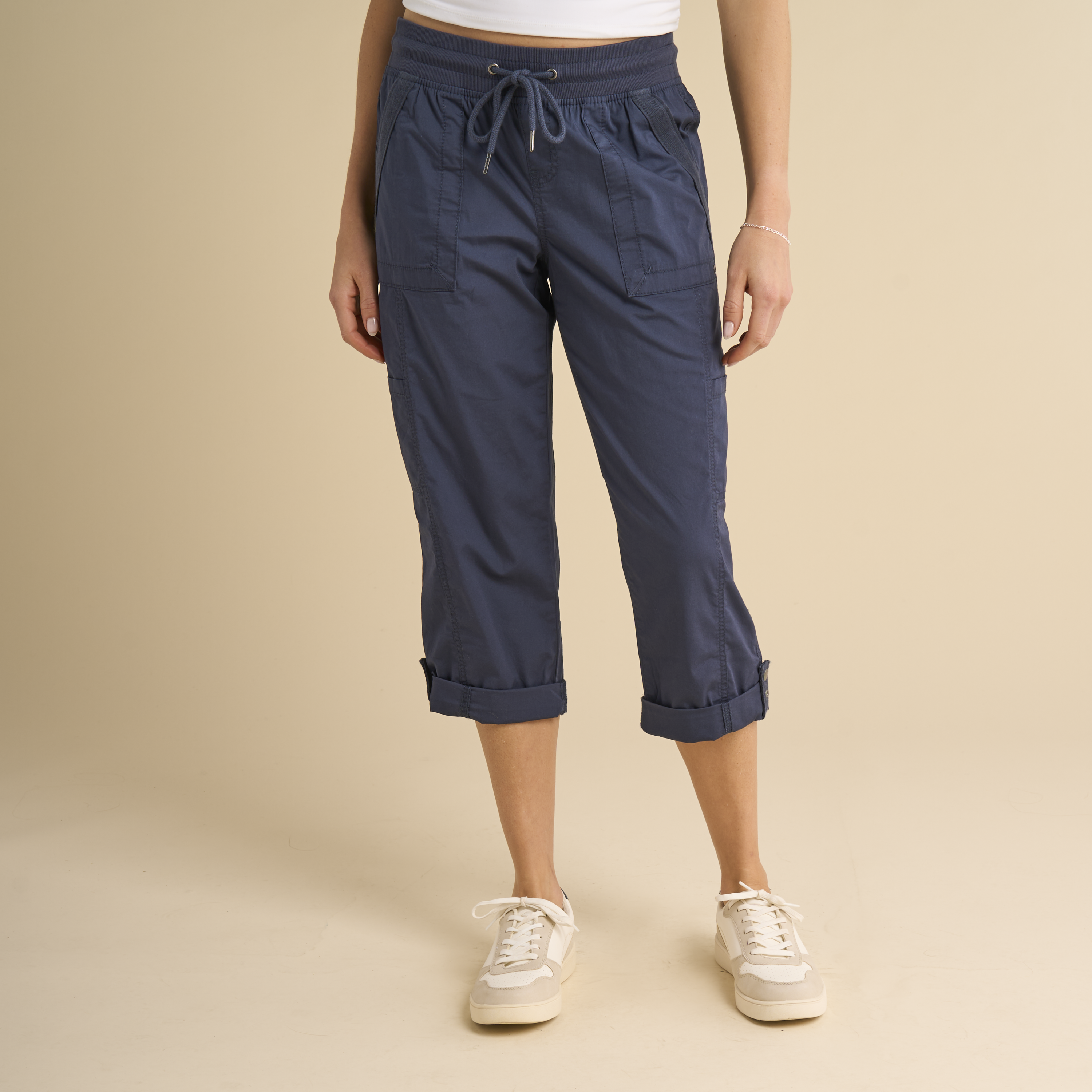 Image of Natural Reflections Honey Creek Capris - Blue Nights