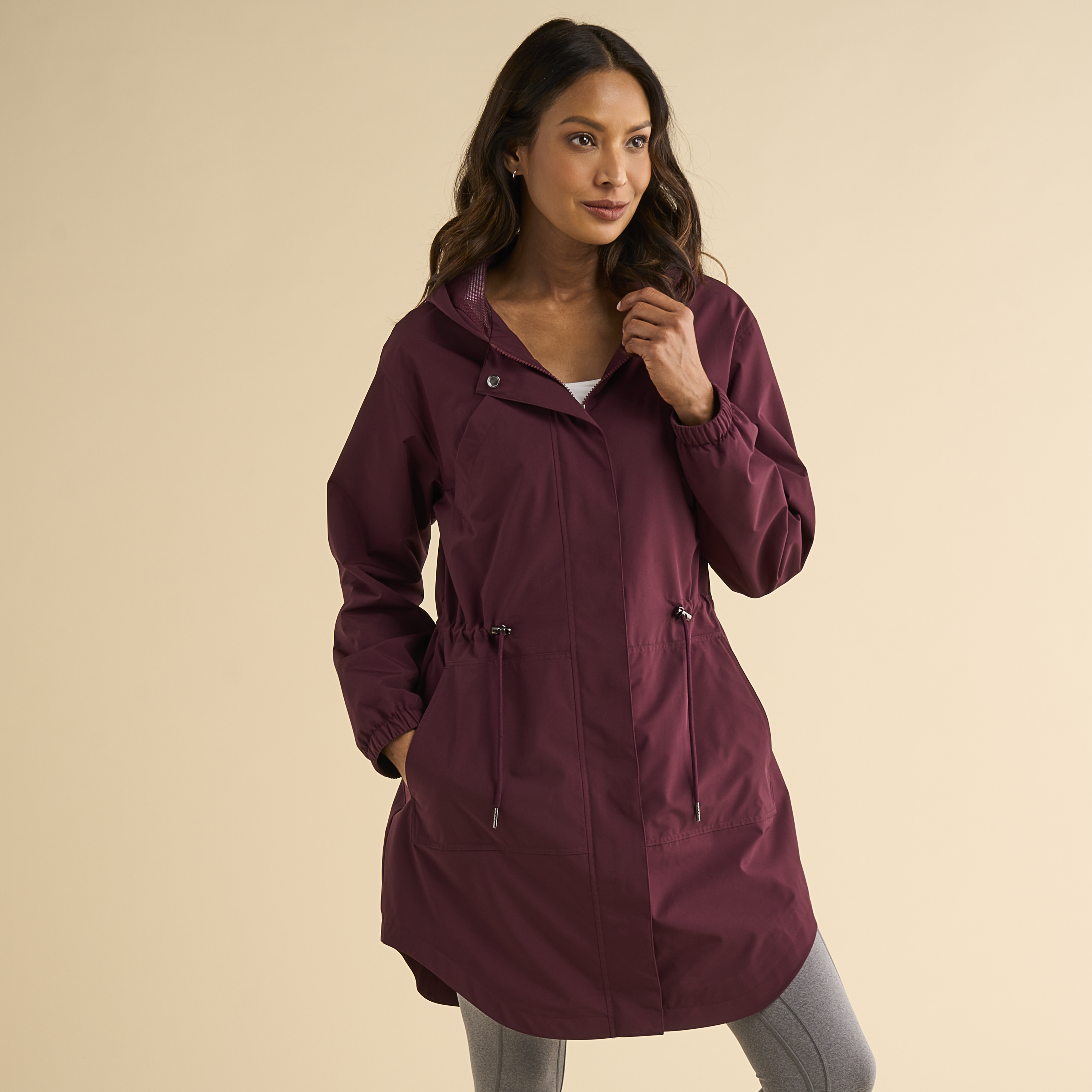 Image of Natural Reflections Tech Stretch Trench Coat - Fig