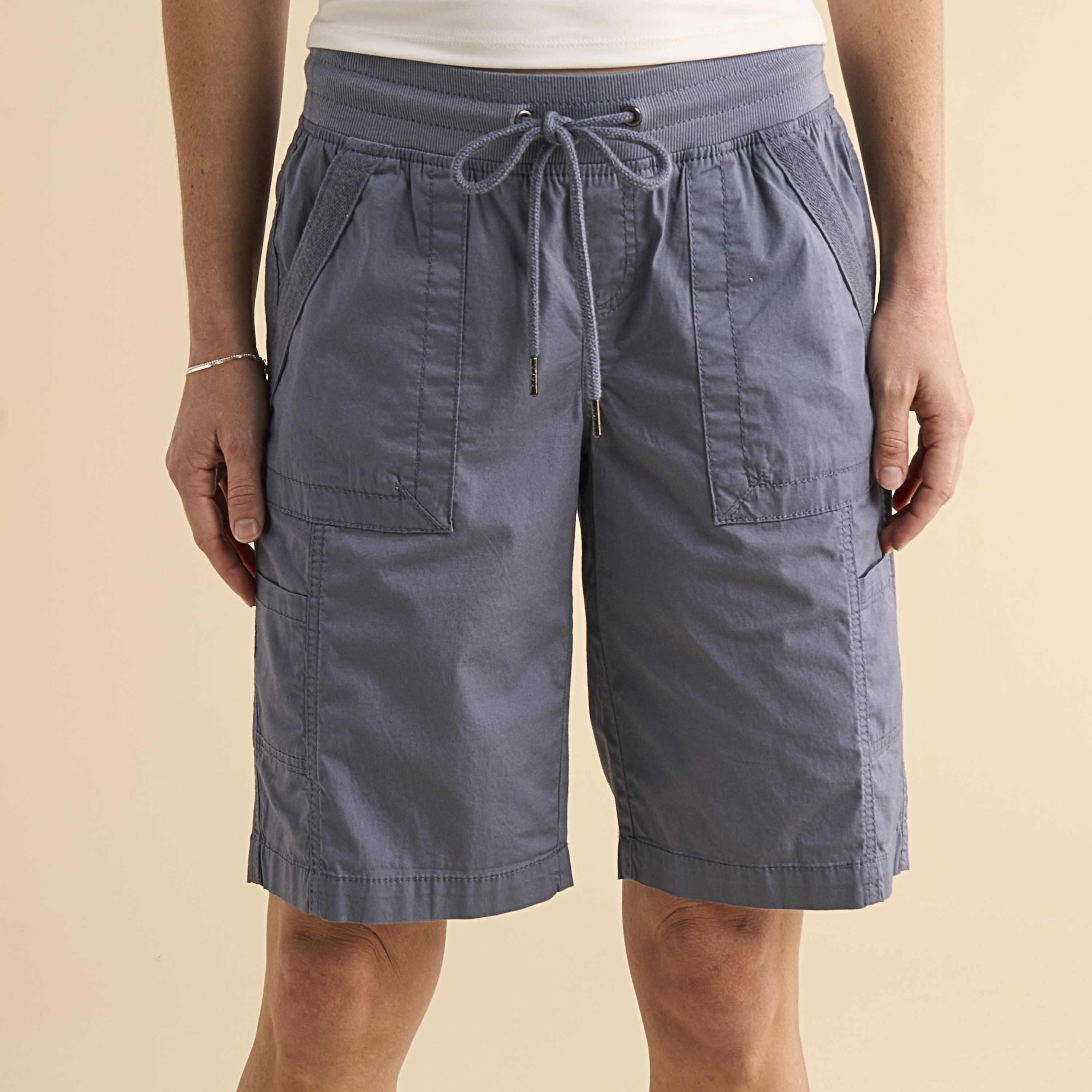 Natural Reflections Honey Creek Bermuda Long Shorts - Flint Stone