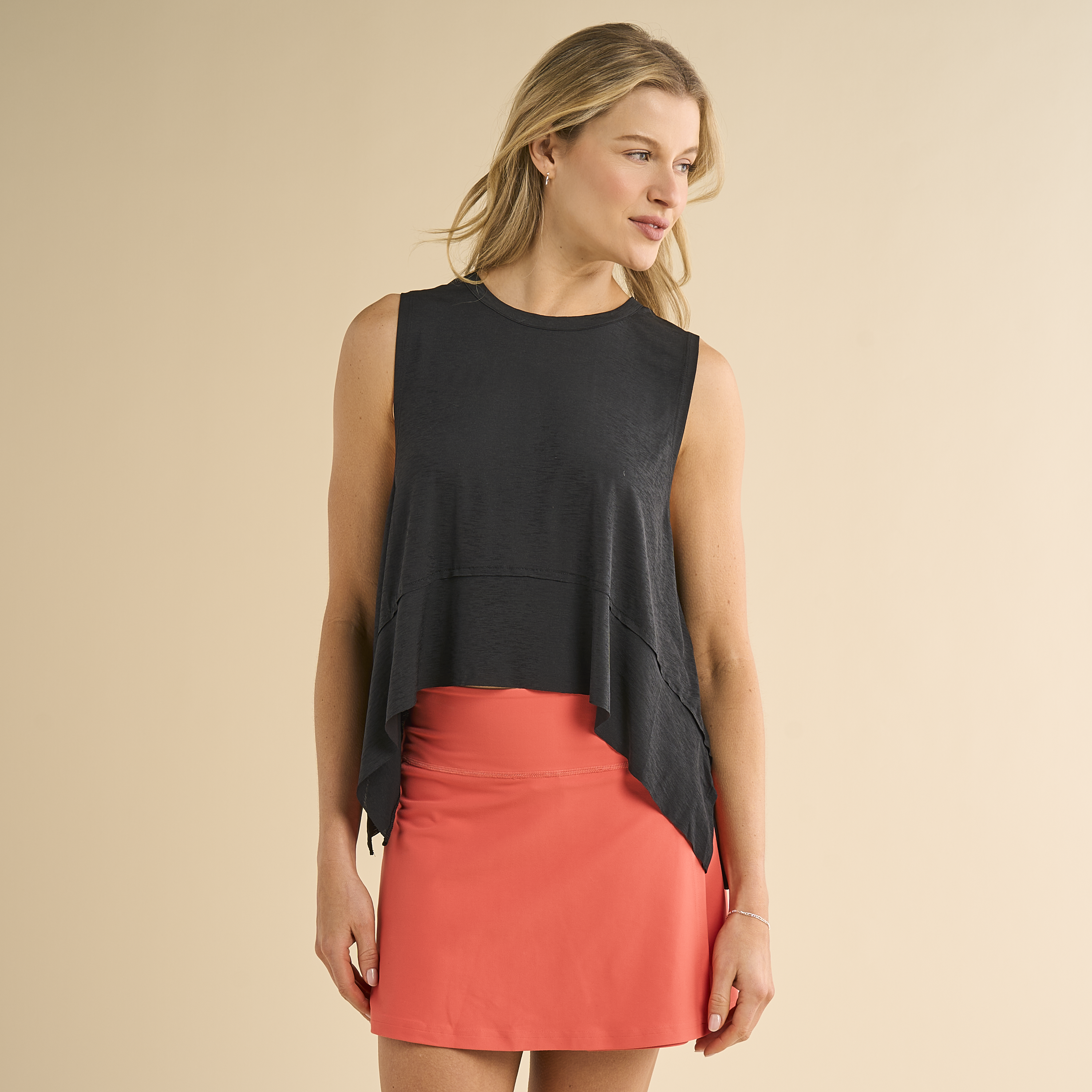 Image of Natural Reflections Sunflow Knit Tank - Moonless Night