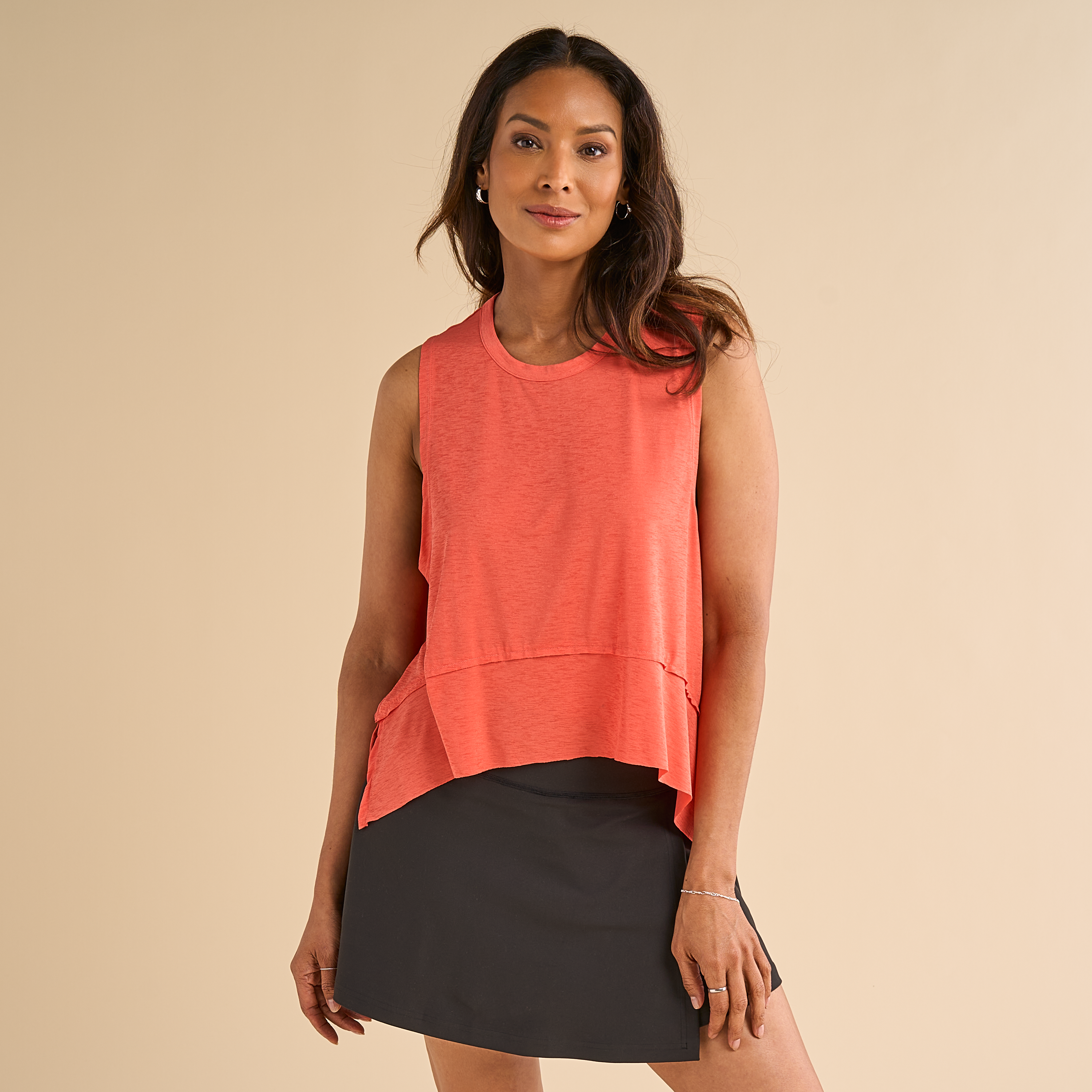 Image of Natural Reflections Sunflow Knit Tank - Spiced Coral